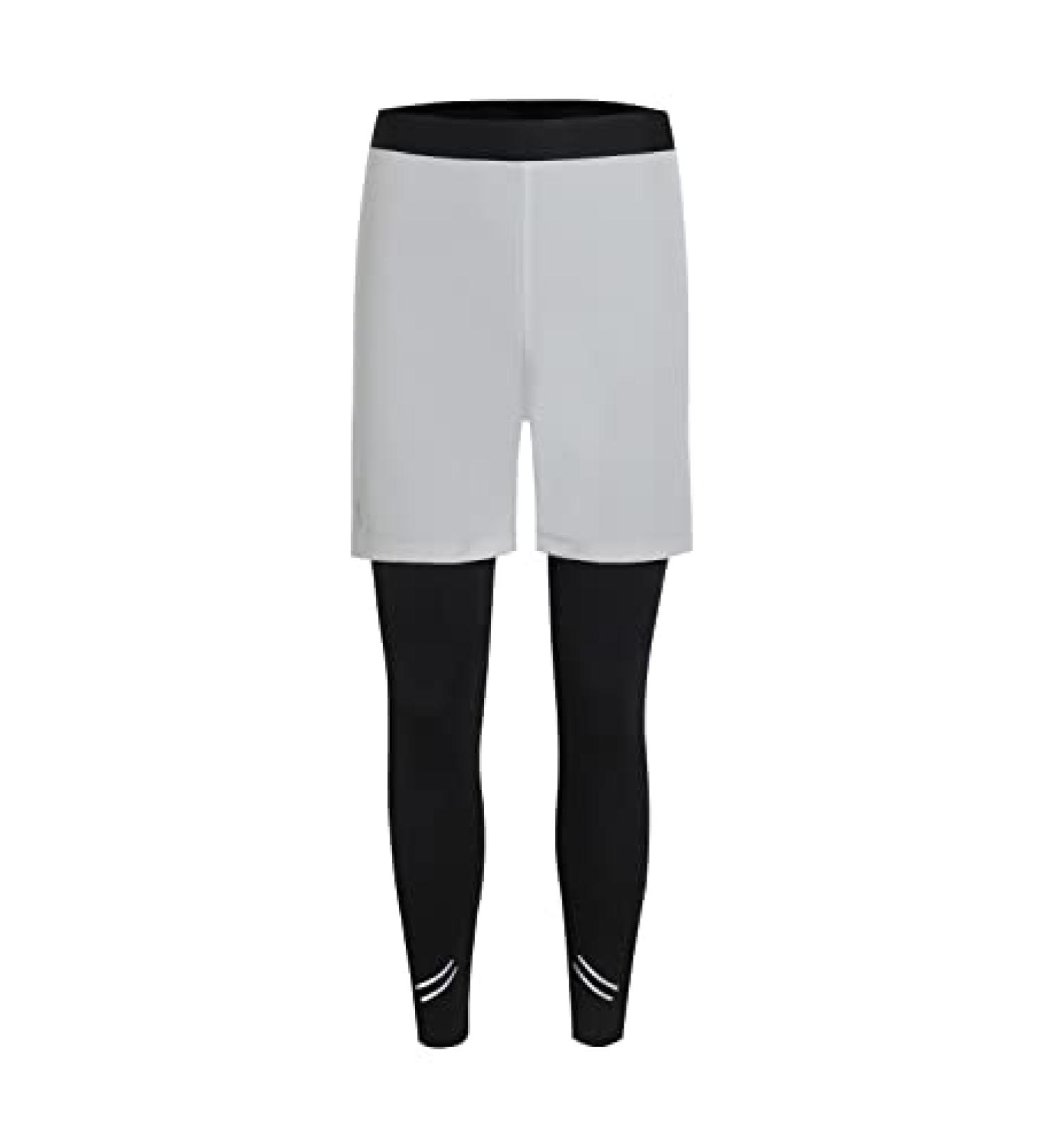 Badeke Boys 2 in 1 Running Compression Pants - Small Light Grey | Quick Drying & Breathable Workout Legging - Buy Online on GoSupps.com