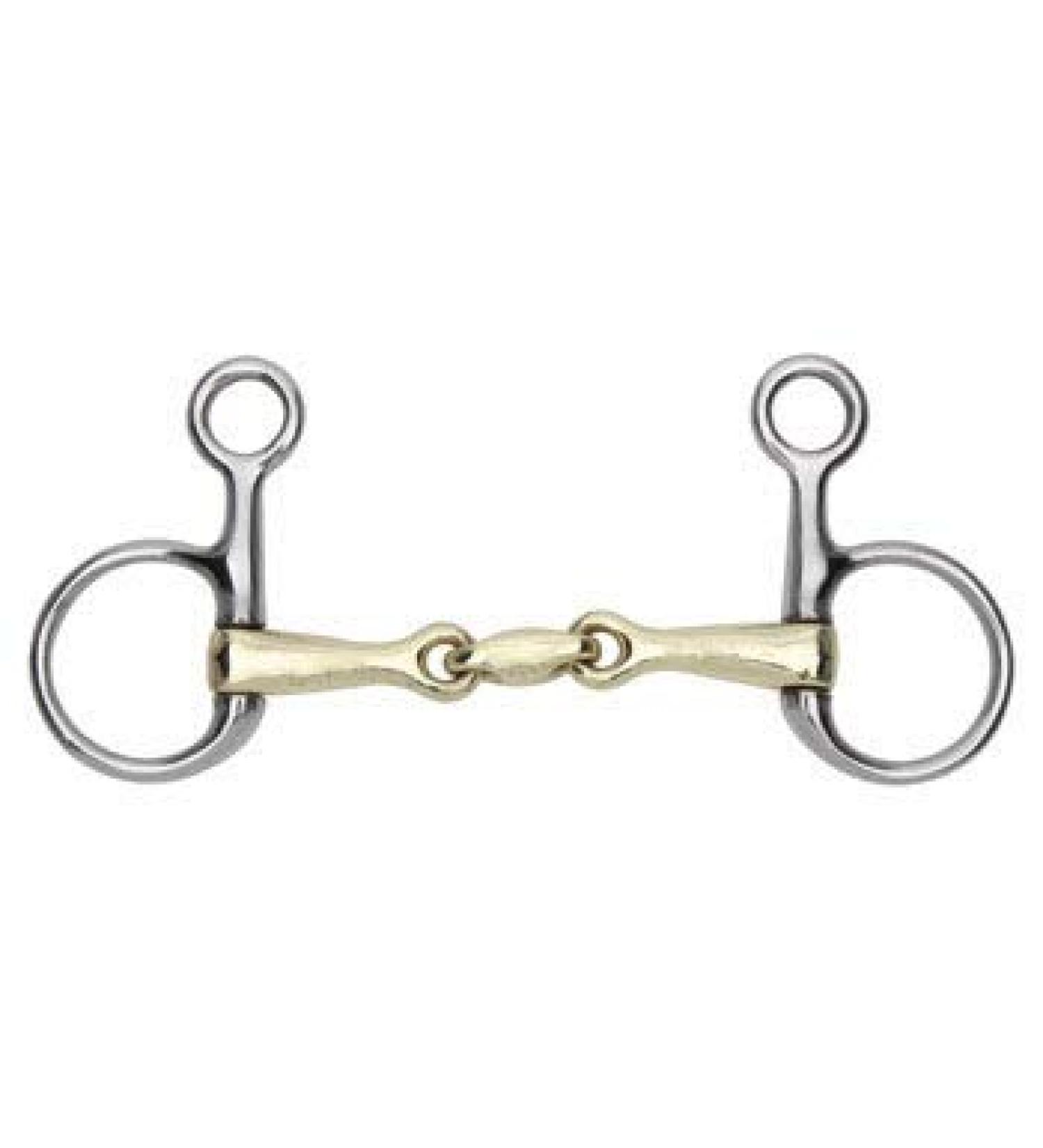 PRORIDER SS Hanging Cheek Lozenge Baucher Copper Dog Bone 4-1/2" Horse Bit 35188A