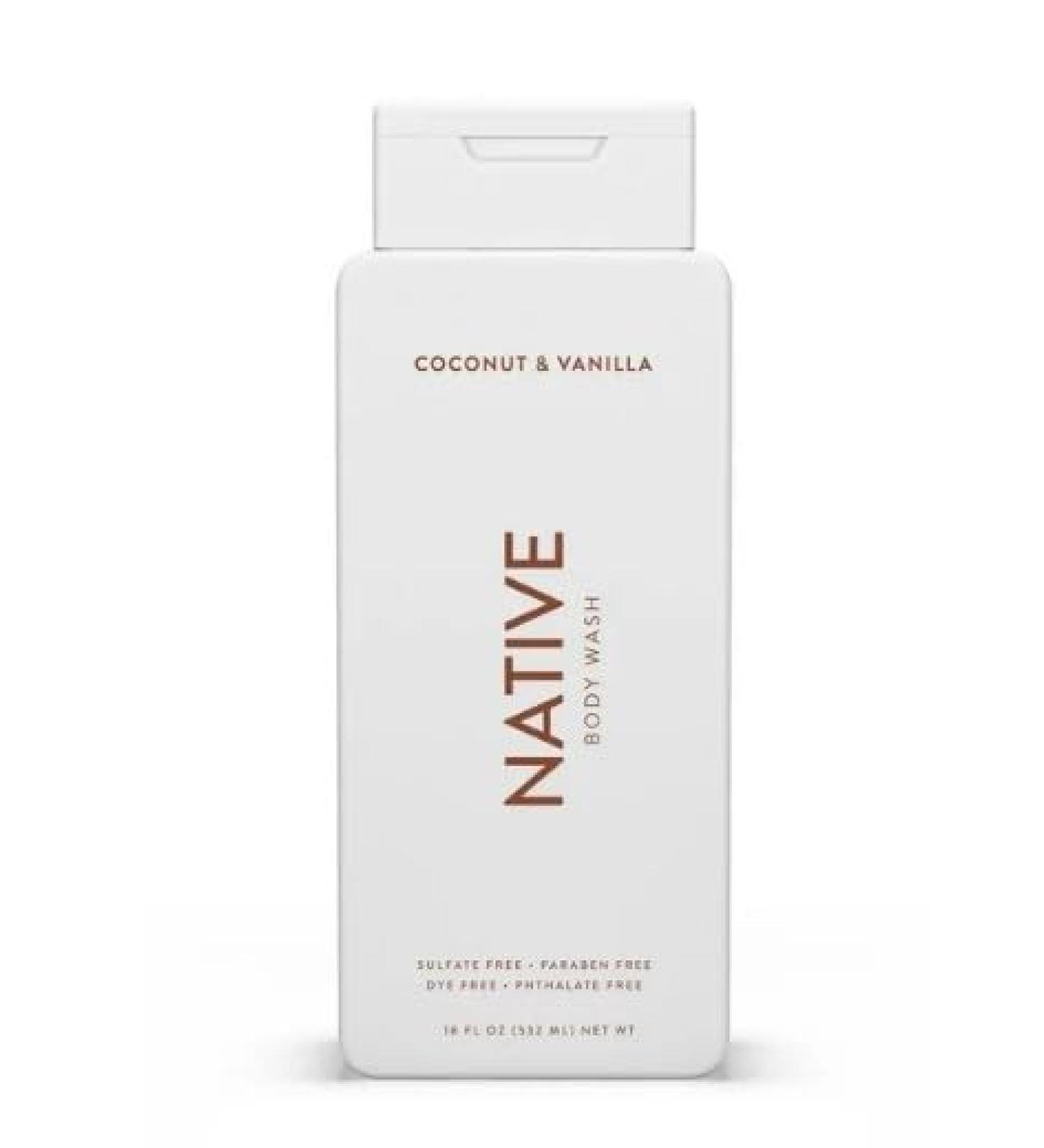 Buy Native Body Wash - Coconut & Vanilla Sulfate & Paraben Free 18 oz for Men & Women | International Shipping Available - Buy Online on GoSupps.com