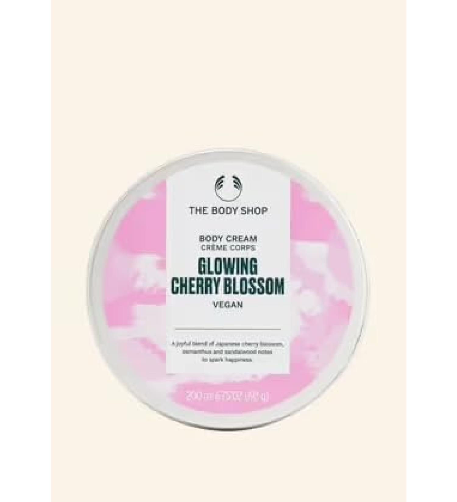 Shop The Body Shop Glowing Cherry Blossom Body Cream 200ML - Vegan Floral Body Moisturiser - Buy Online on GoSupps.com