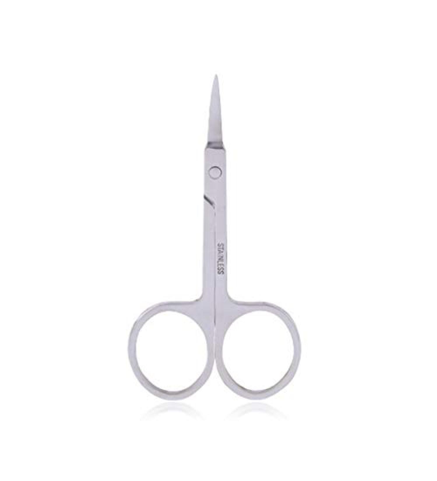 Stainless Steel Curved Eyebrow Scissors - Perfect for Eyelash Extensions, Facial Hair, and Cuticle Trimming | Women's Beauty Tool - Buy Online on GoSupps.com
