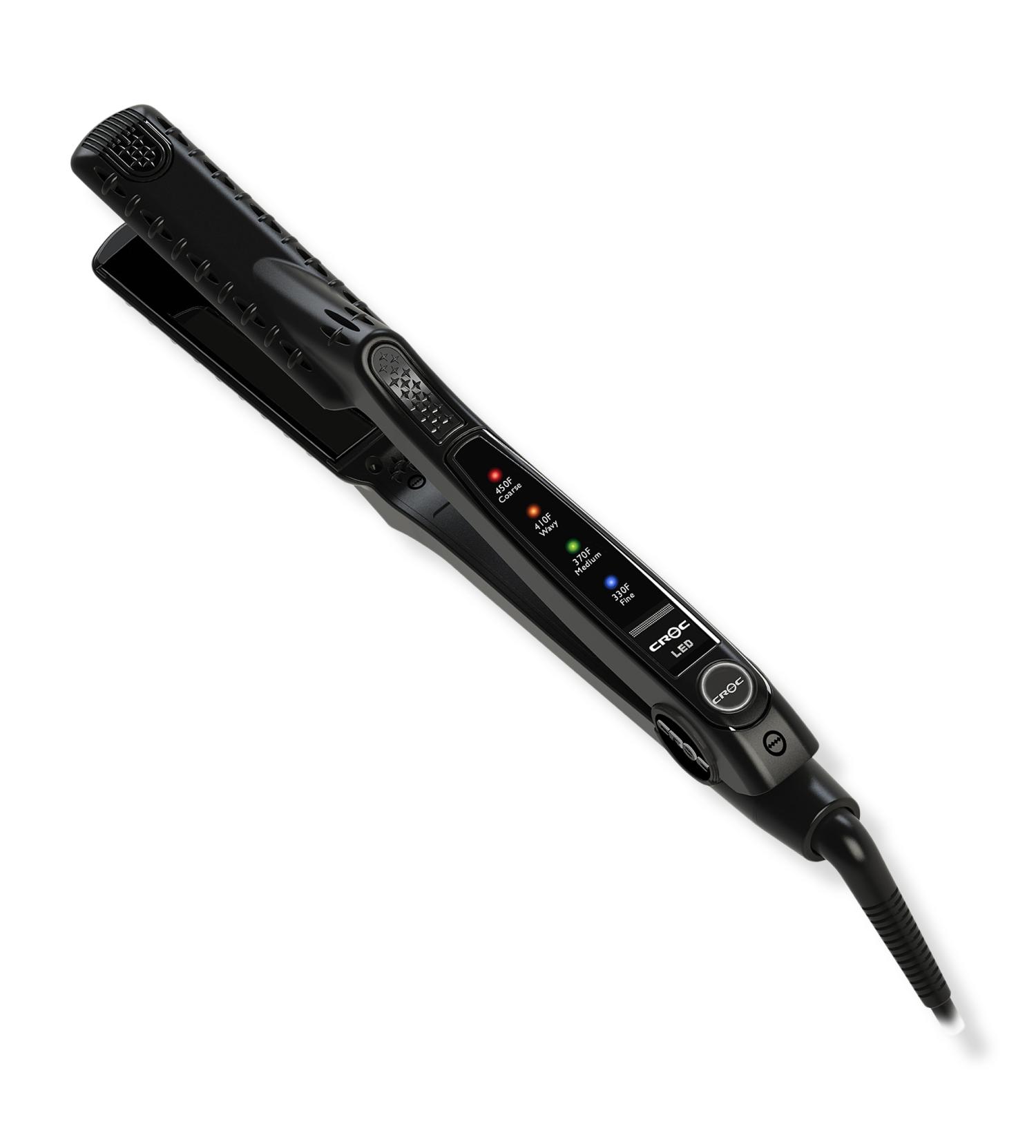 CROC LED Black Titanium 1'' Flat Iron - Transform Your Style with the Best Innovation Today! - Buy Online on GoSupps.com