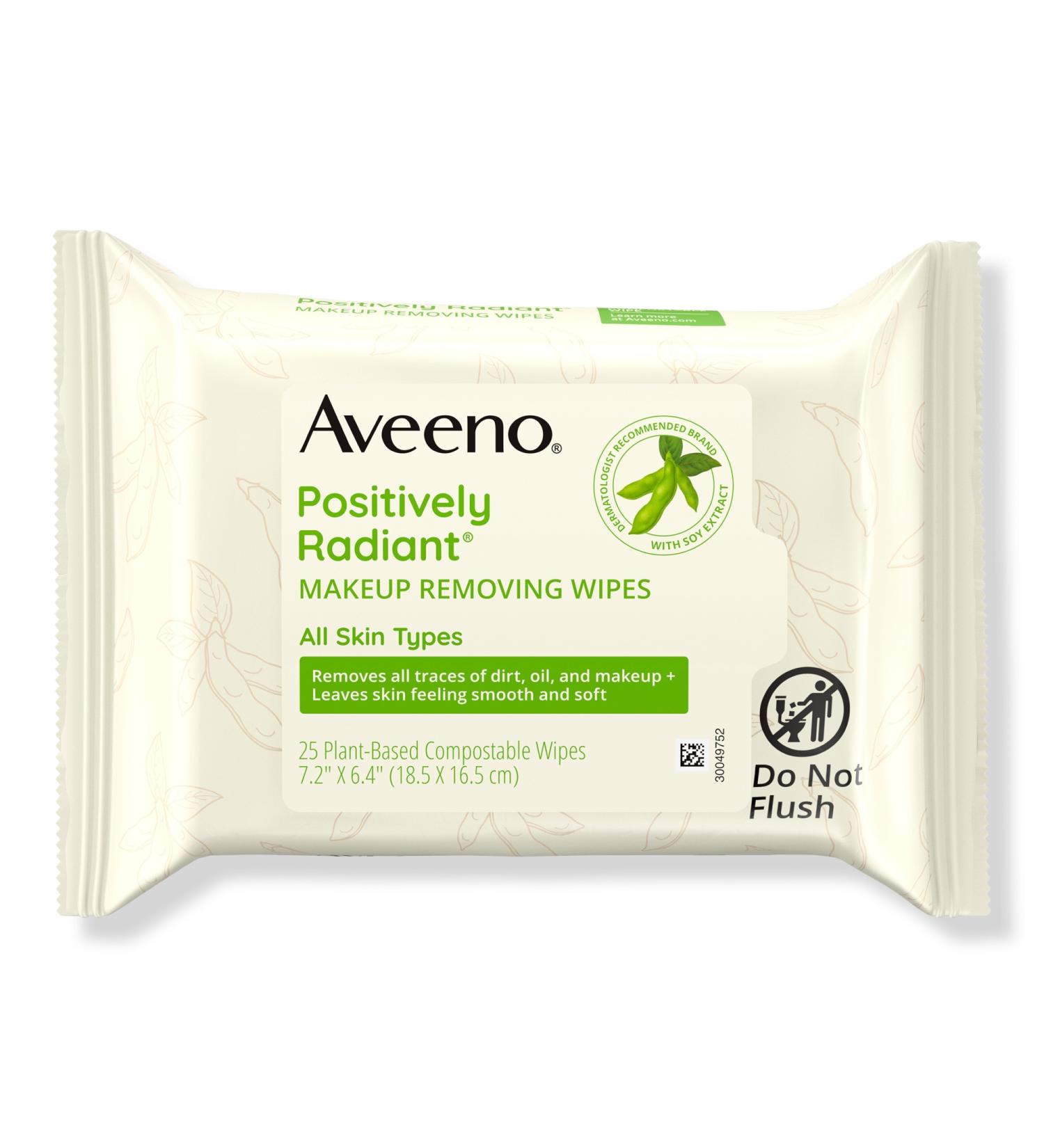 Aveeno Positively Radiant Oil-Free Makeup Removing Facial Wipes 25 ct - Transform Your Style with the Best Innovation Today! - Buy Online on GoSupps.com