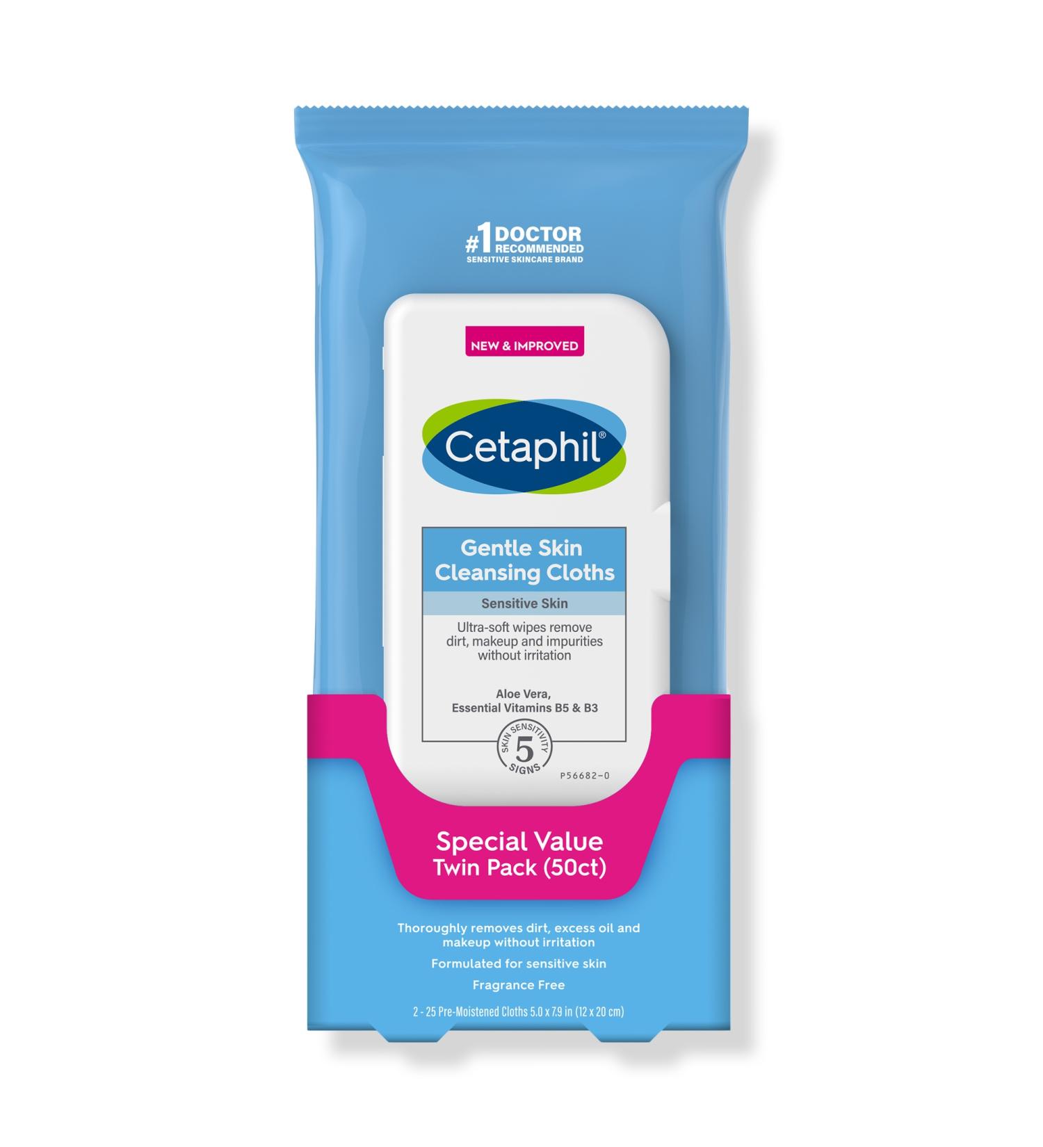 Discover Cetaphil Gentle Skin Cleansing Cloths Twin Pack 2 ct - Elevate Your Style Instantly! - Buy Online on GoSupps.com