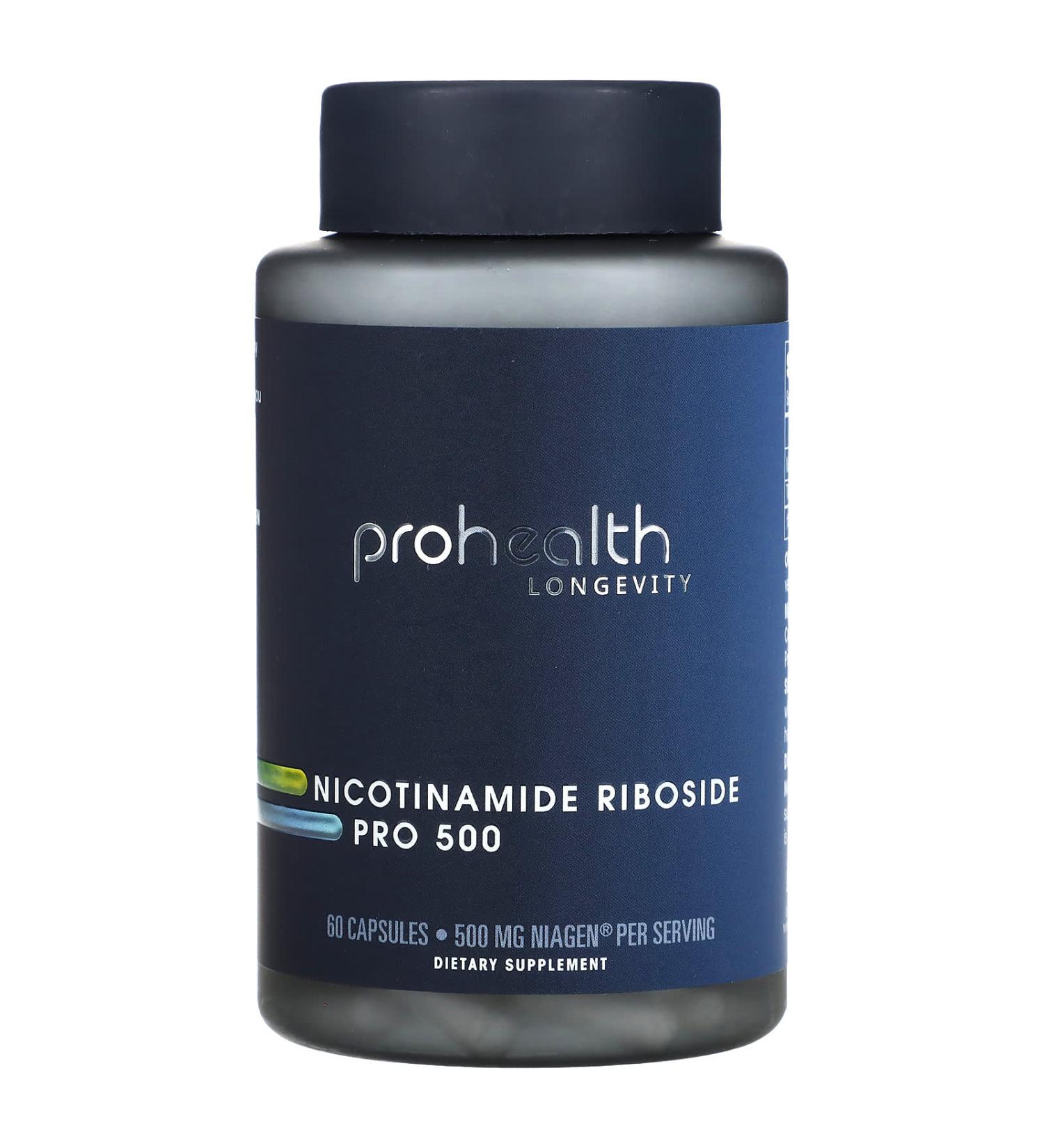 ProHealth Longevity Nicotinamide Riboside Pro 500 - 60 Capsules, 500mg, 250mg per Capsule - Buy Online on GoSupps.com