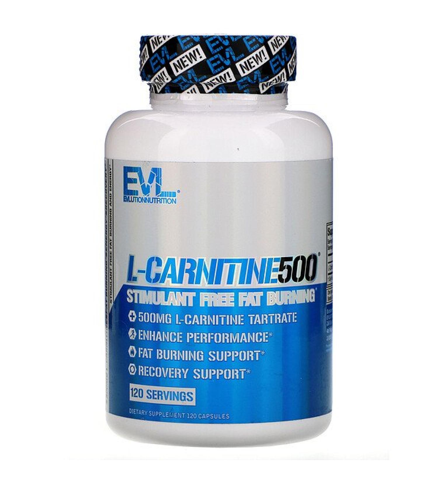 EVLution Nutrition L-CARNITINE500 120 Capsules