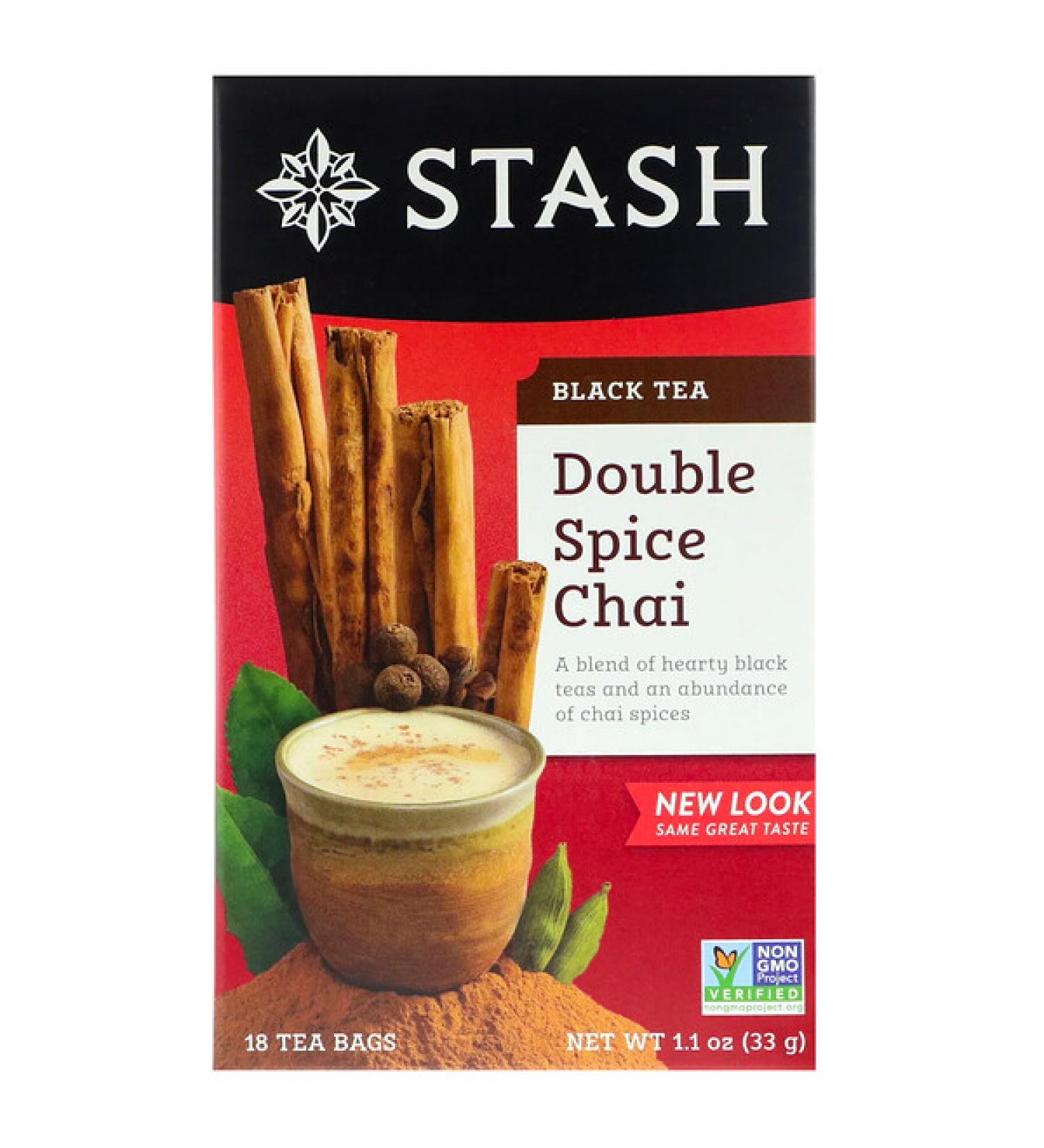 Stash Tea Black Tea Double Spice Chai 18 Tea Bags 1.1 oz (33 g)
