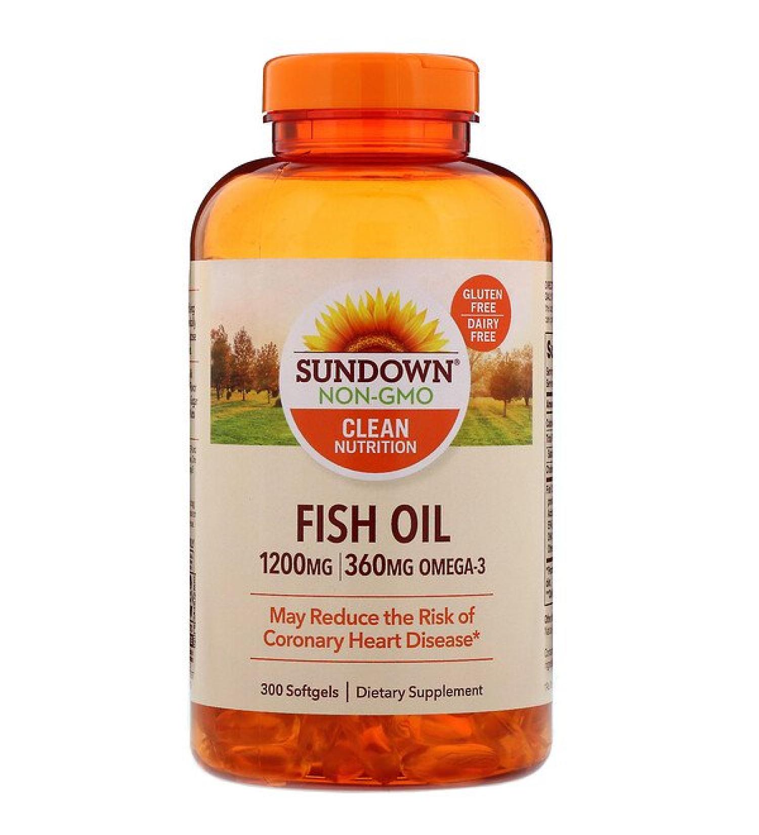 Sundown Naturals Fish Oil 1200 mg 300 Softgels