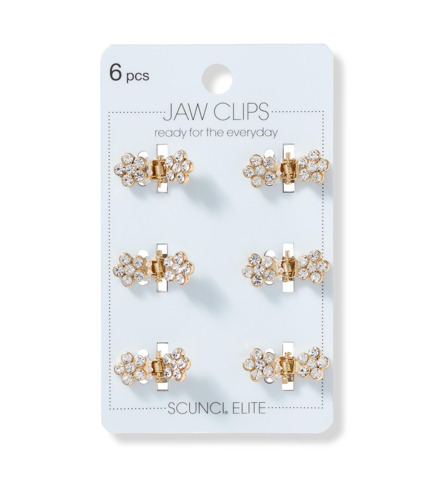 Scünci Mini Crystal Jaw Clip Set 6 ct