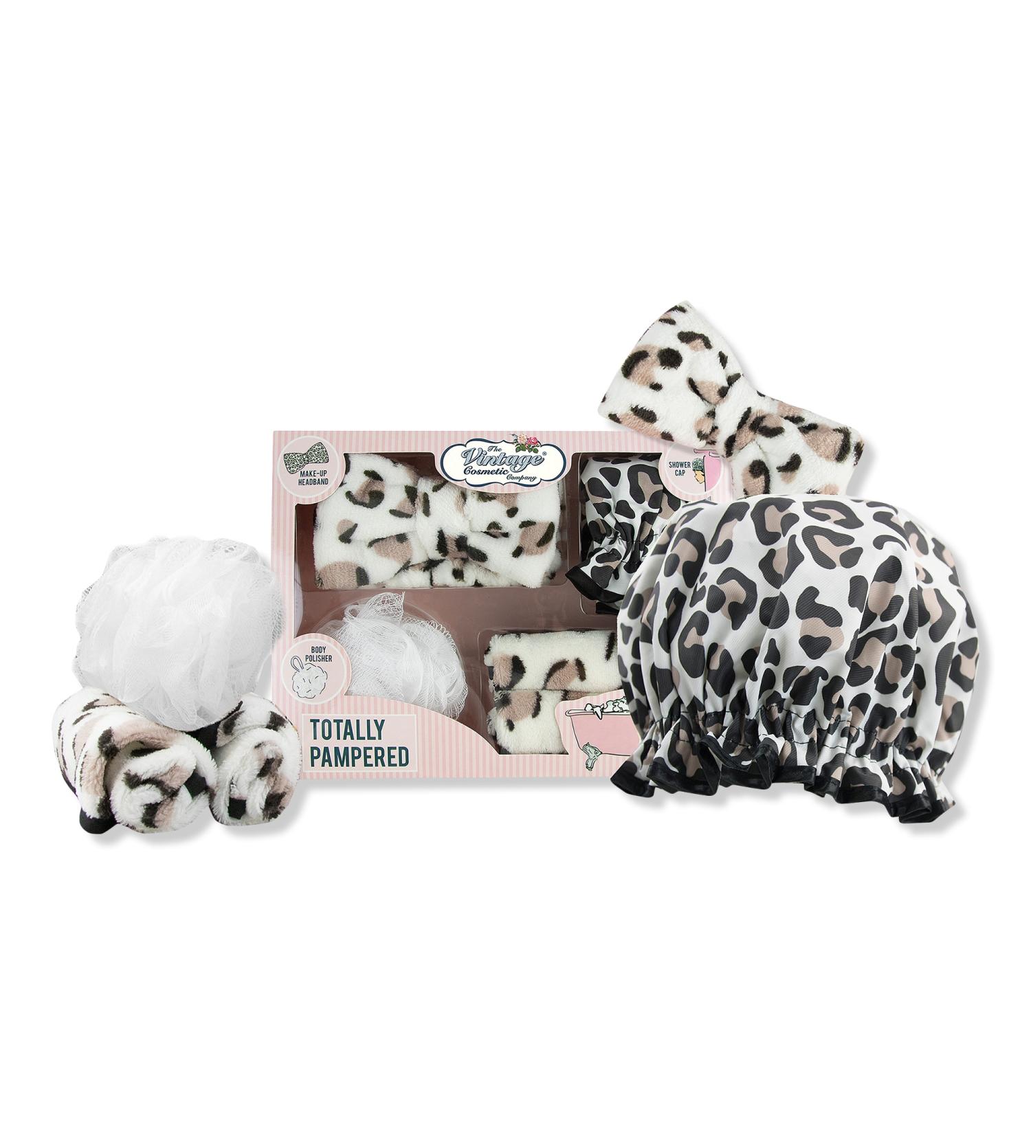 The Vintage Cosmetic Company Leopard Print Totally Pampered Gift Set