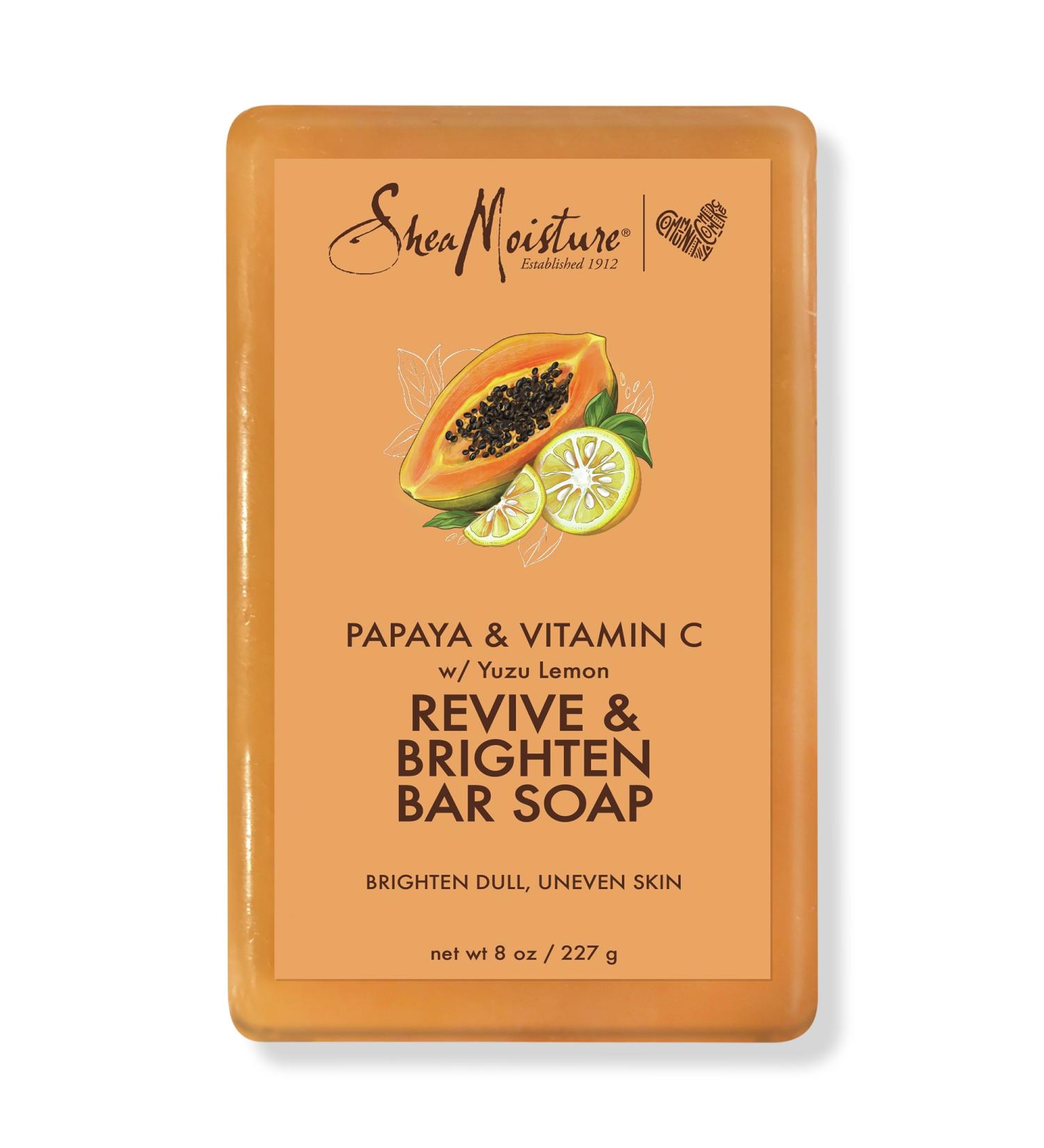 SheaMoisture Papaya & Vitamin C Revive & Brighten Bar Soap 8.0 oz - Transform Your Style with the Best Innovation Today! - Buy Online on GoSupps.com