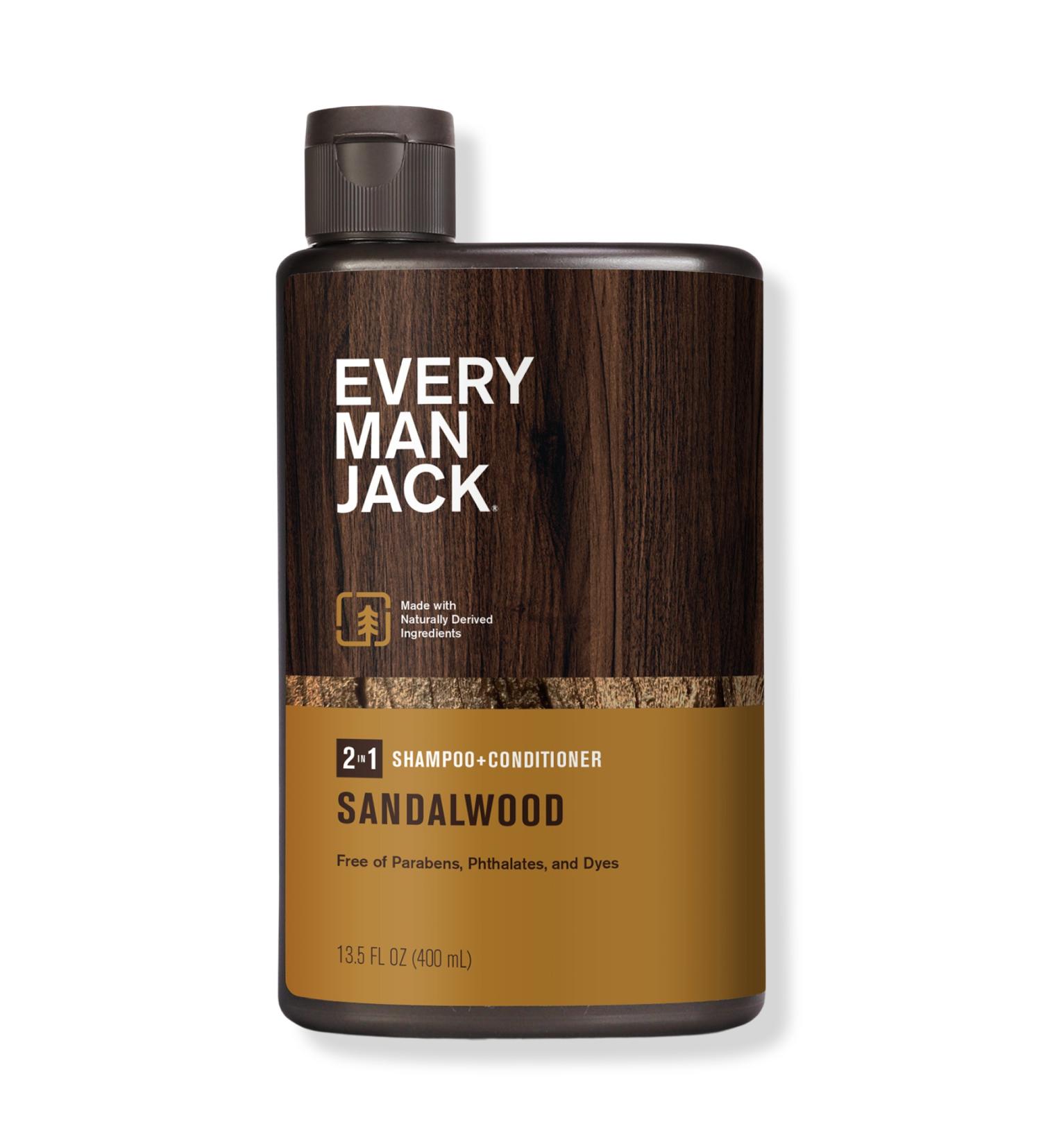 Discover Every Man Jack Sandalwood Men's 2-in-1 Daily Shampoo + Conditioner 13.5 oz - Elevate Your Style Instantly! - Buy Online on GoSupps.com