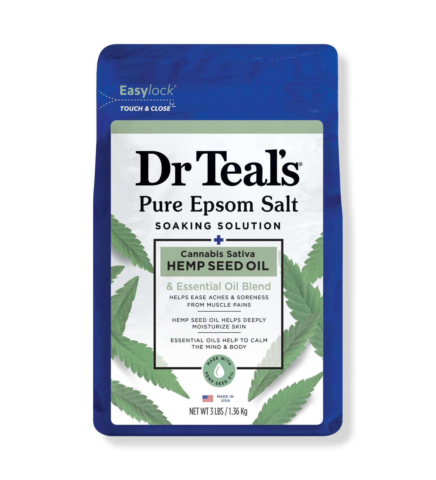 Dr Teal's Cannabis Sativa Hemp Seed Oil Pure Epsom Salt 48.0 oz - Transform Your Style with the Best Innovation Today! - Buy Online on GoSupps.com