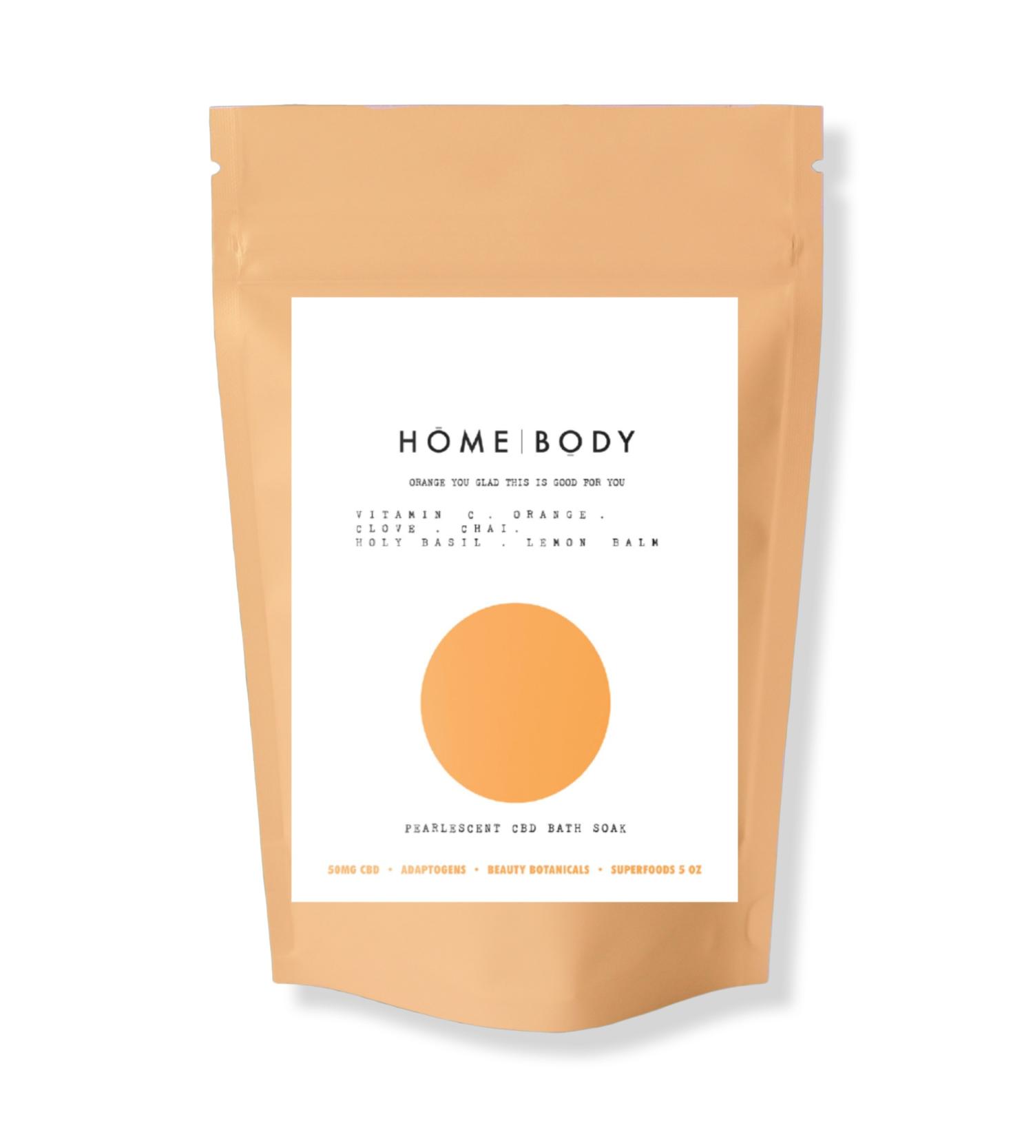 Homebody Orange You Glad This Is Good for You Pearlescent CBD Bath Bomb Soak 5.0 oz