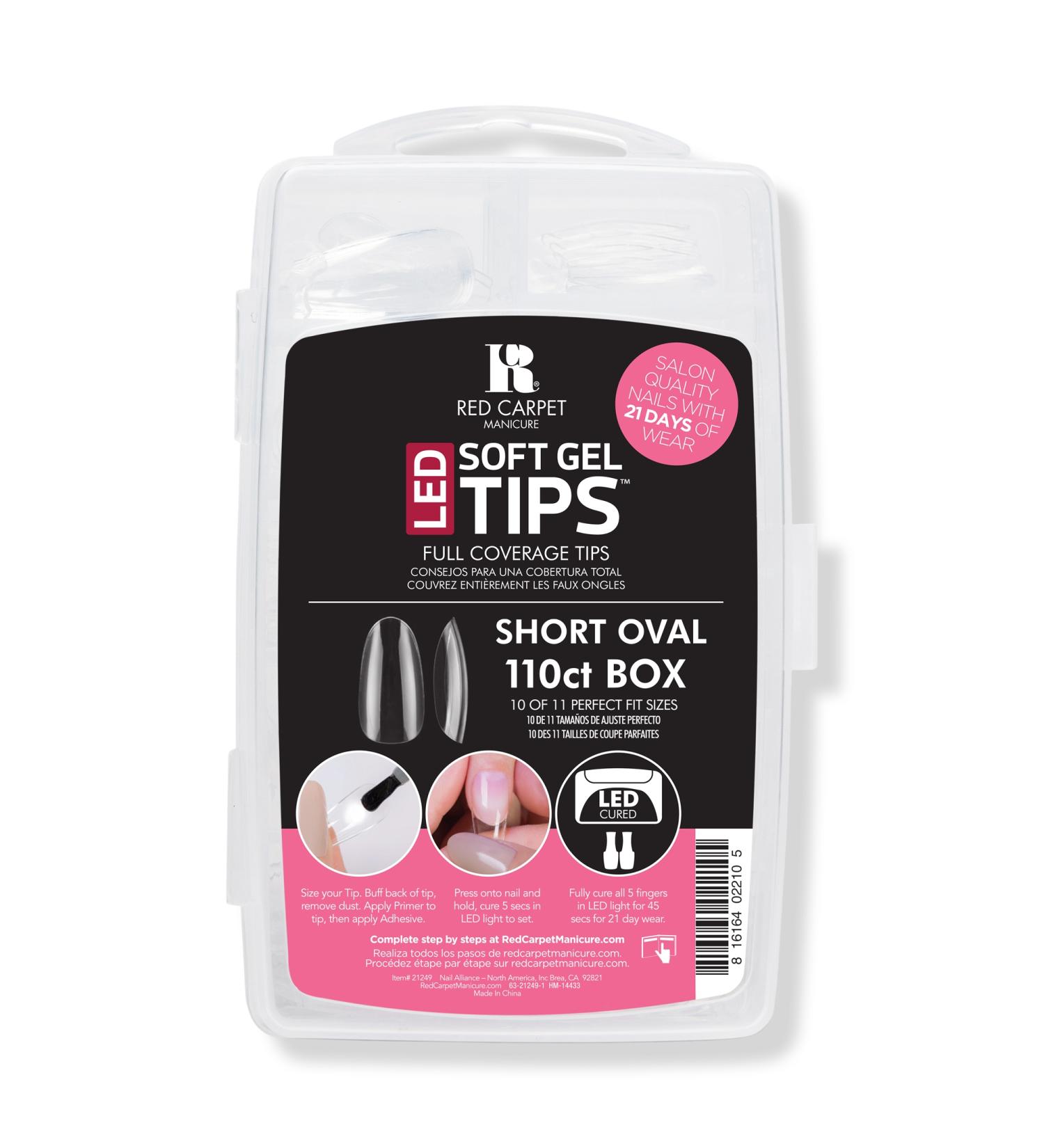 Discover Red Carpet Manicure LED Soft Gel Short Oval Nail Tips 110 ct - Elevate Your Style Instantly! - Buy Online on GoSupps.com