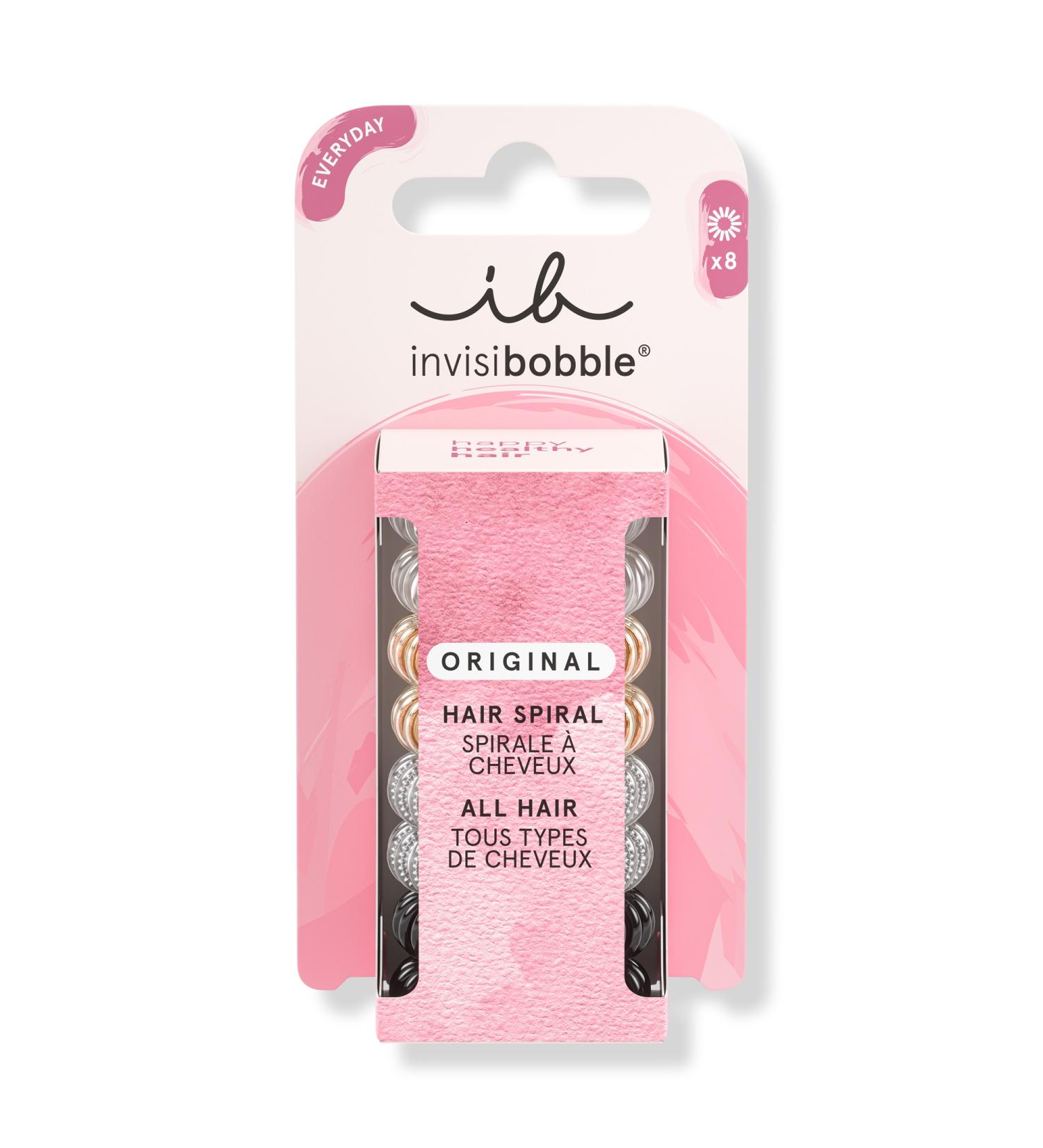 Discover Invisibobble ORIGINAL Spiral Hair Tie Value Pack- Clear, Black & Metallic 8 ct - Elevate Your Style Instantly! - Buy Online on GoSupps.com