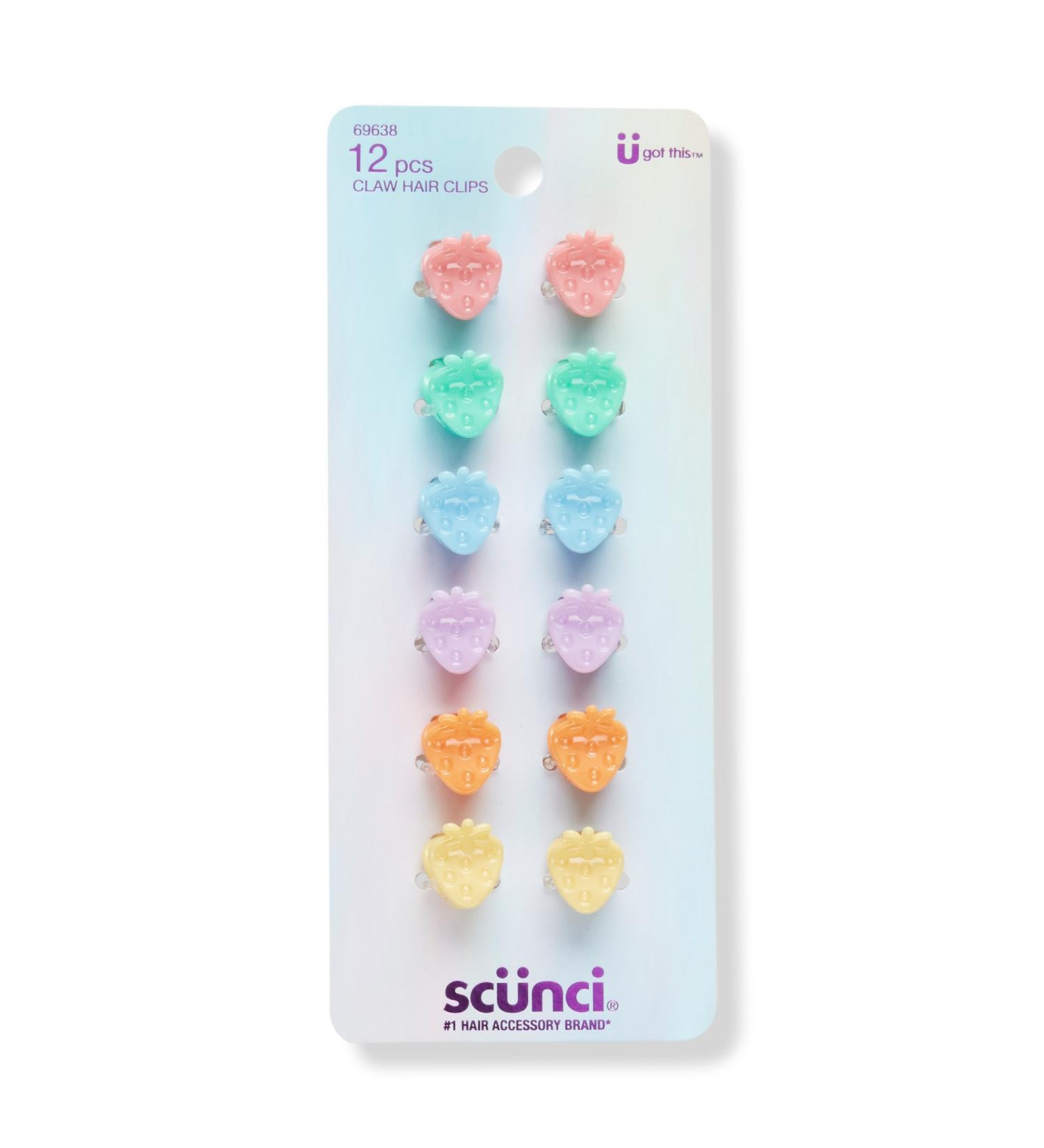 Scünci Strawberry Mini Claw Clips 12 ct