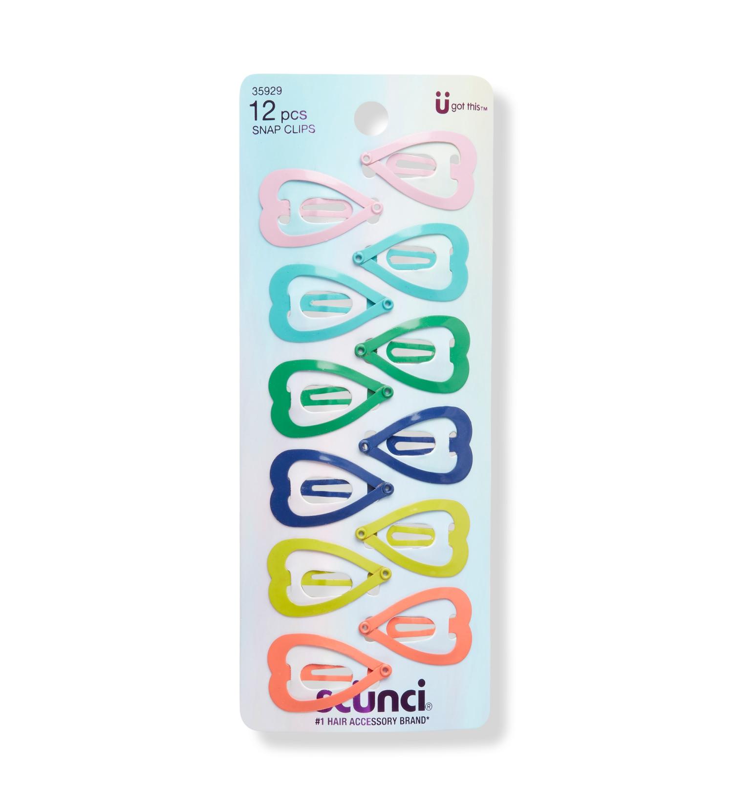 Scünci Heart Snap Clips 12 ct