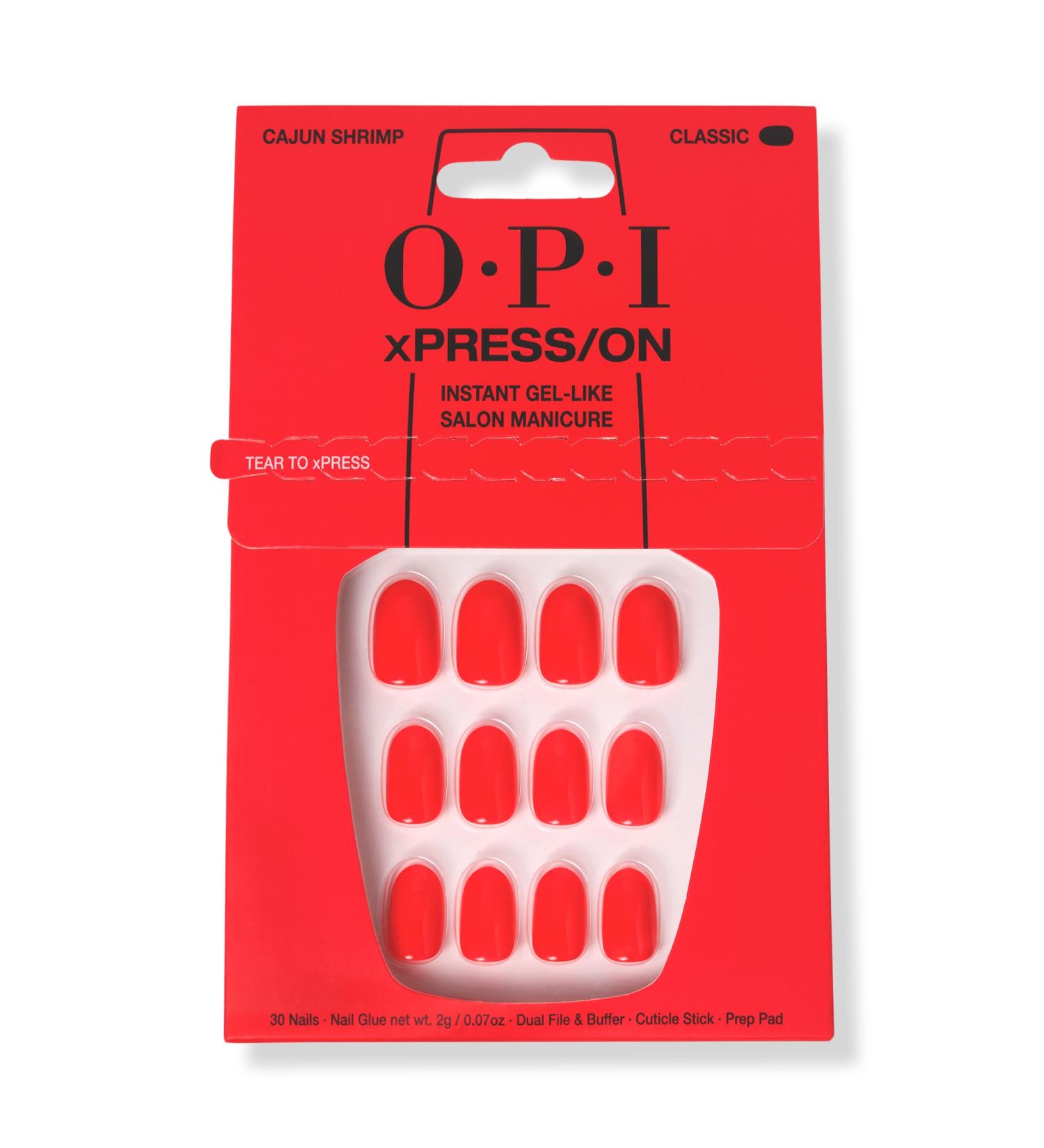 OPI xPRESS/On Short Solid Color Press On Nails Cajun Shrimp