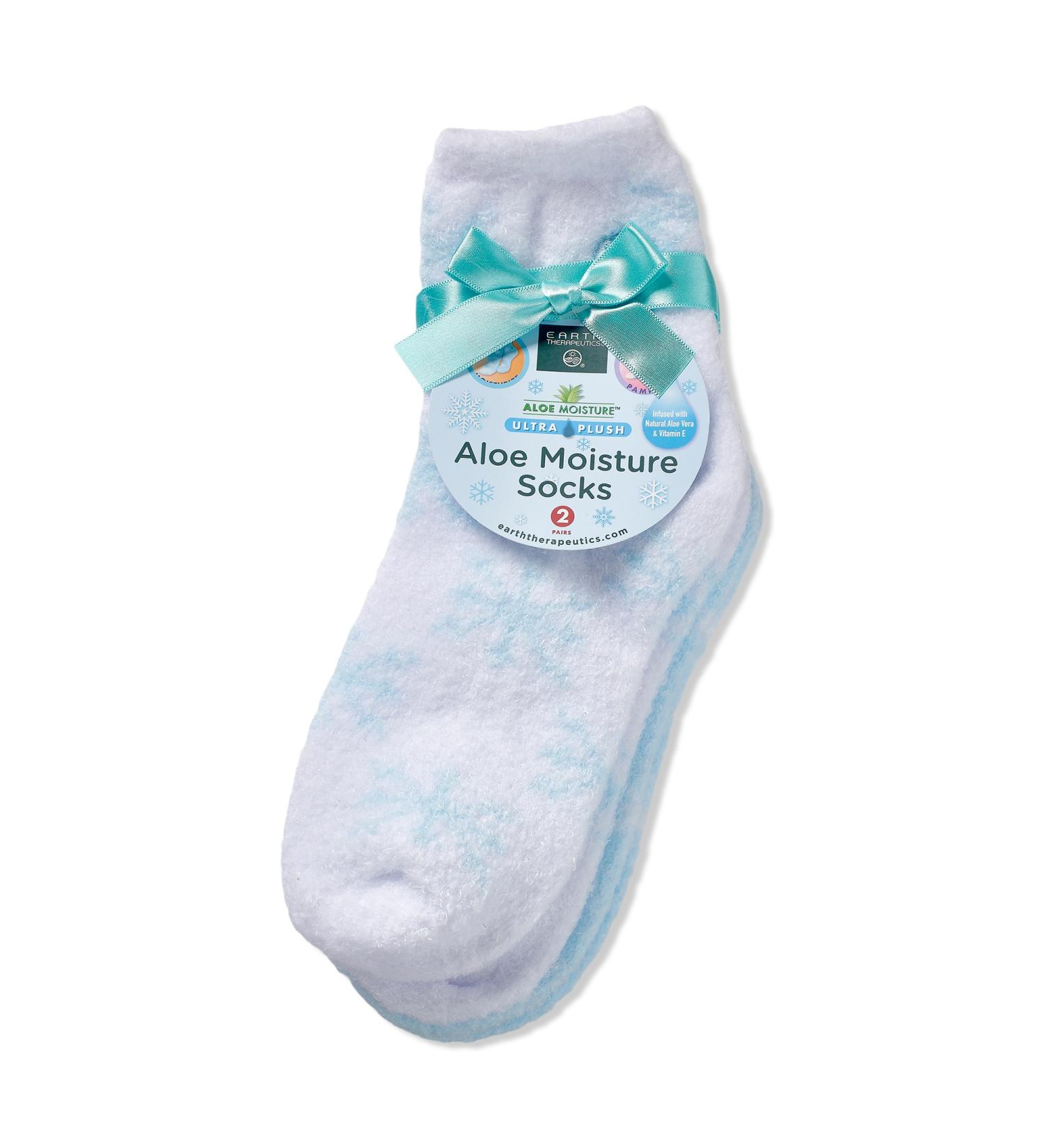 Earth Therapeutics Blue Aloe Moisture Super Plush Snowflake Design Socks 1 pair - Transform Your Style with the Best Innovation Today! - Buy Online on GoSupps.com