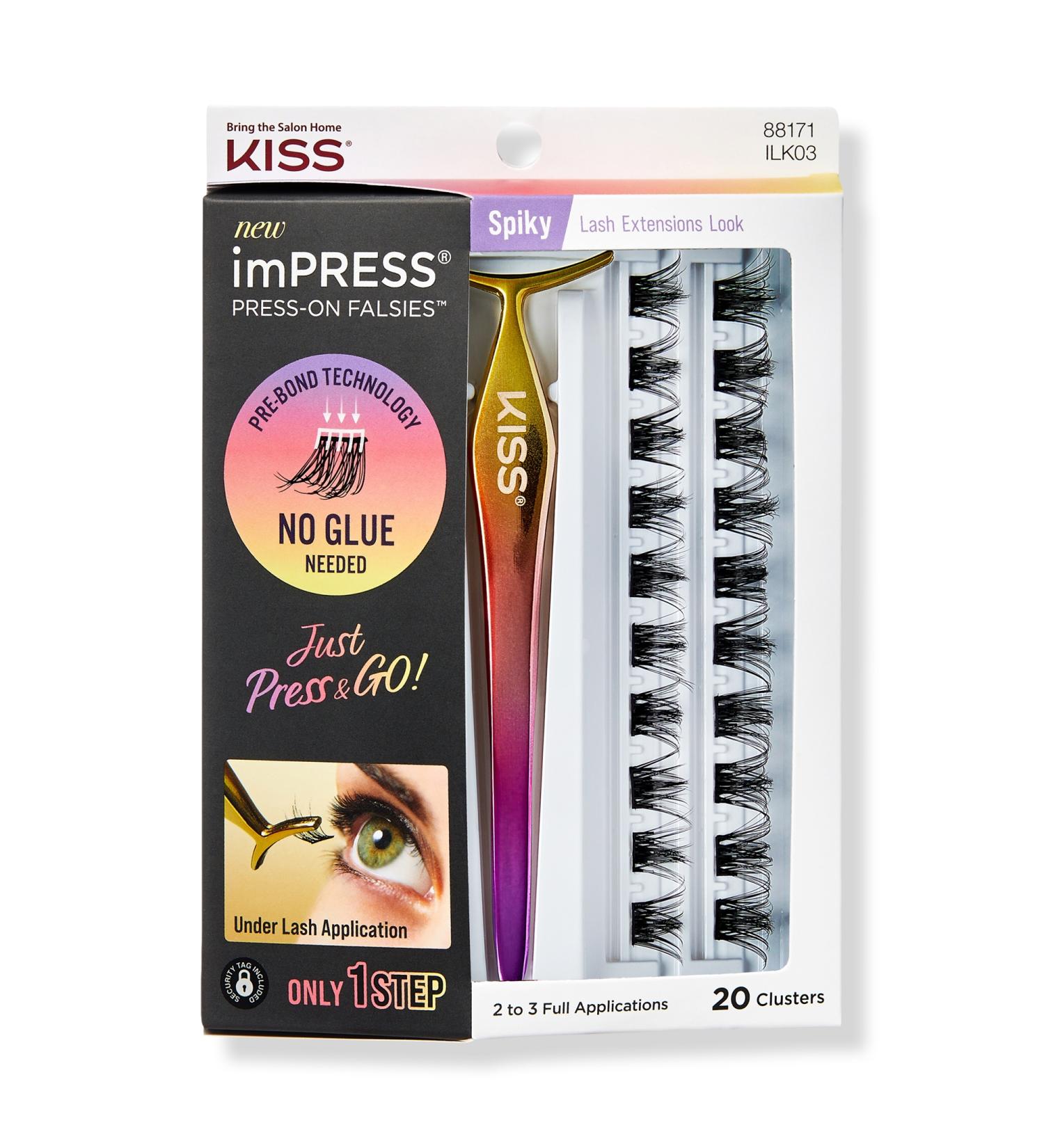 Discover Kiss imPRESS Press-On Falsies Eyelash Clusters, Spiky - Elevate Your Style Instantly! - Buy Online on GoSupps.com