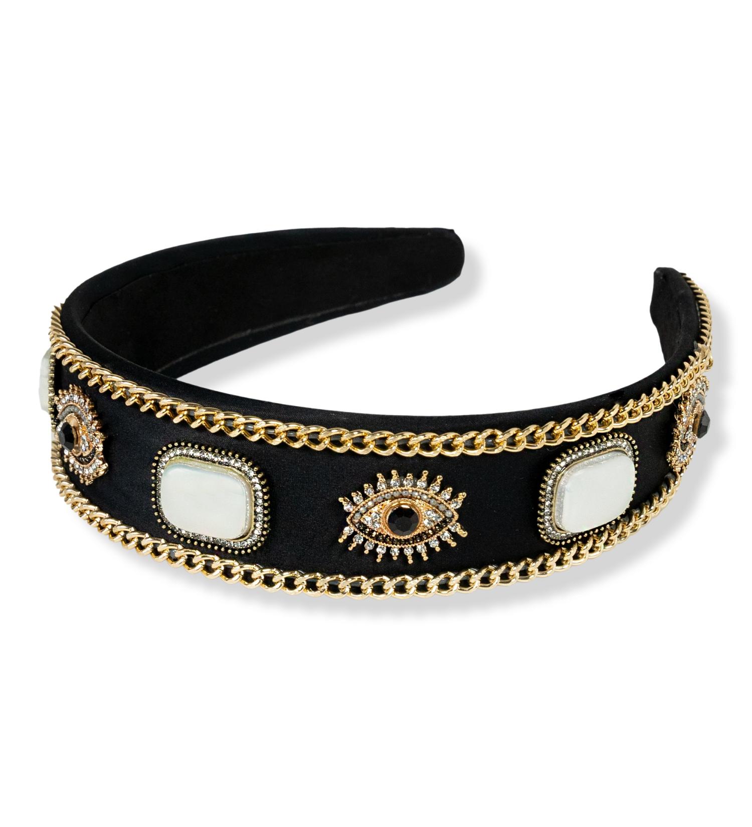 Locks & Mane Evil Eye Headband Black