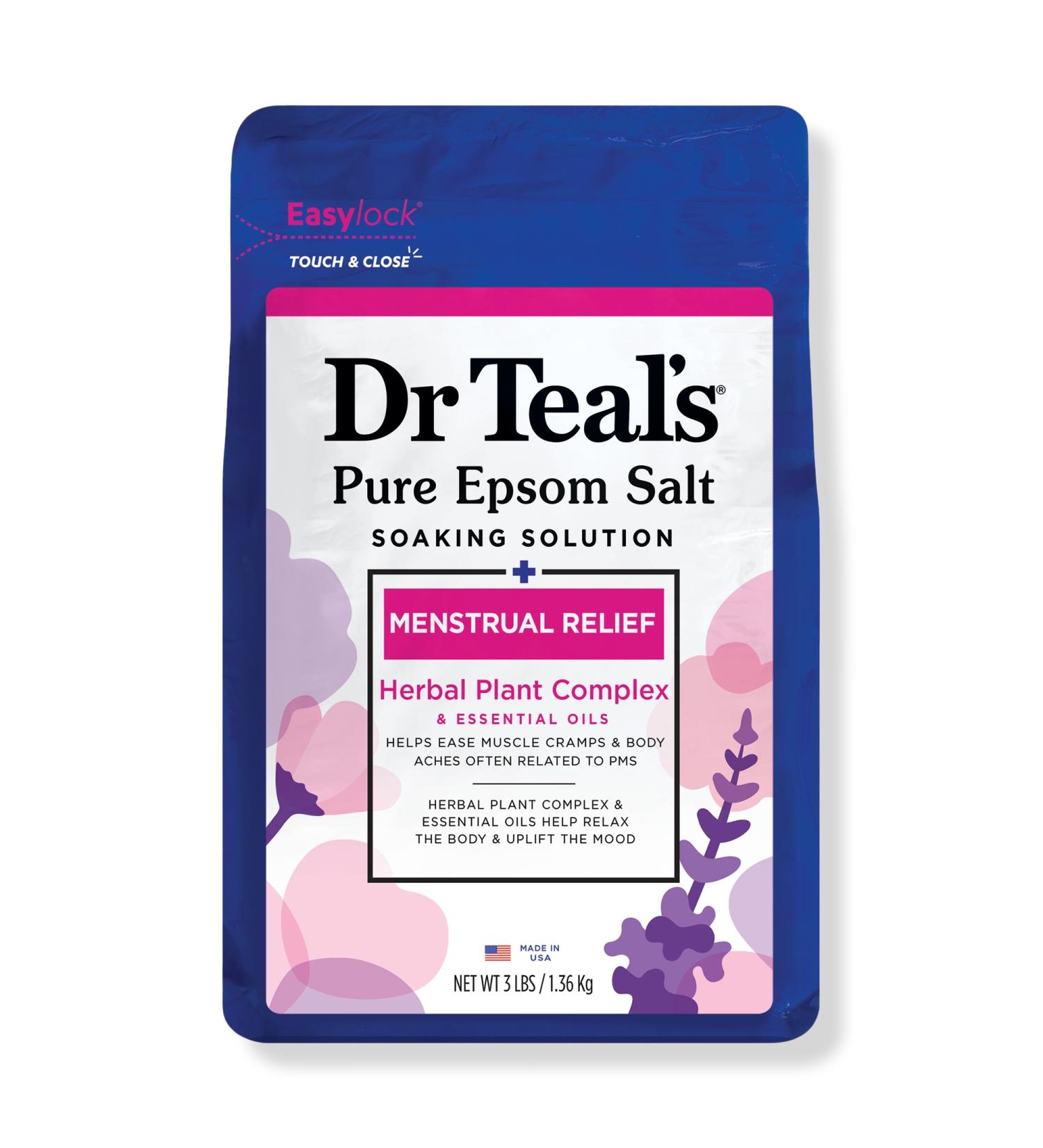 Dr Teal's Pure Epsom Salt Soaking Solution, Menstrual Relief 48 oz - Transform Your Style with the Best Innovation Today! - Buy Online on GoSupps.com
