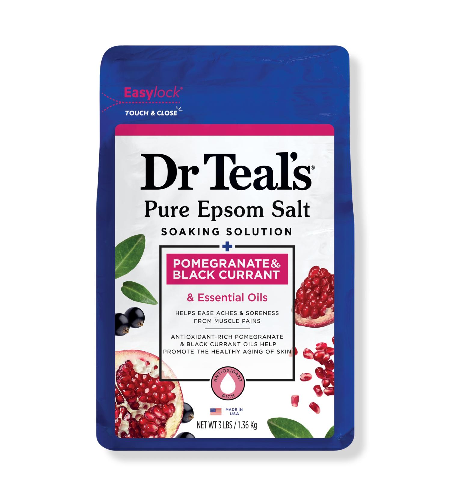 Discover Dr Teal's Pure Epsom Salt Soak, Pomegranate Oil & Black Currant 48 oz - Elevate Your Style Instantly! - Buy Online on GoSupps.com