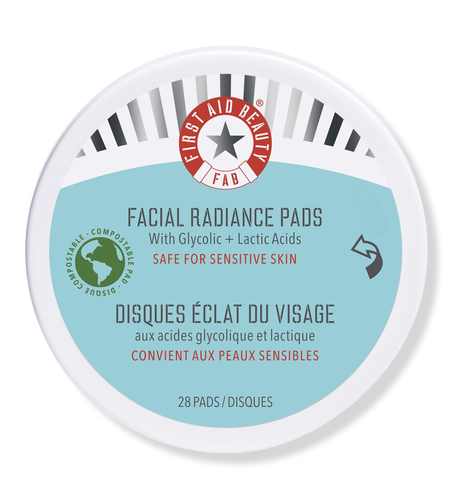 First Aid Beauty Travel Size Facial Radiance Pads with Glycolic + Lactic Acids 28 ct - Discover Premium Quality Shop now! - Buy Online on GoSupps.com