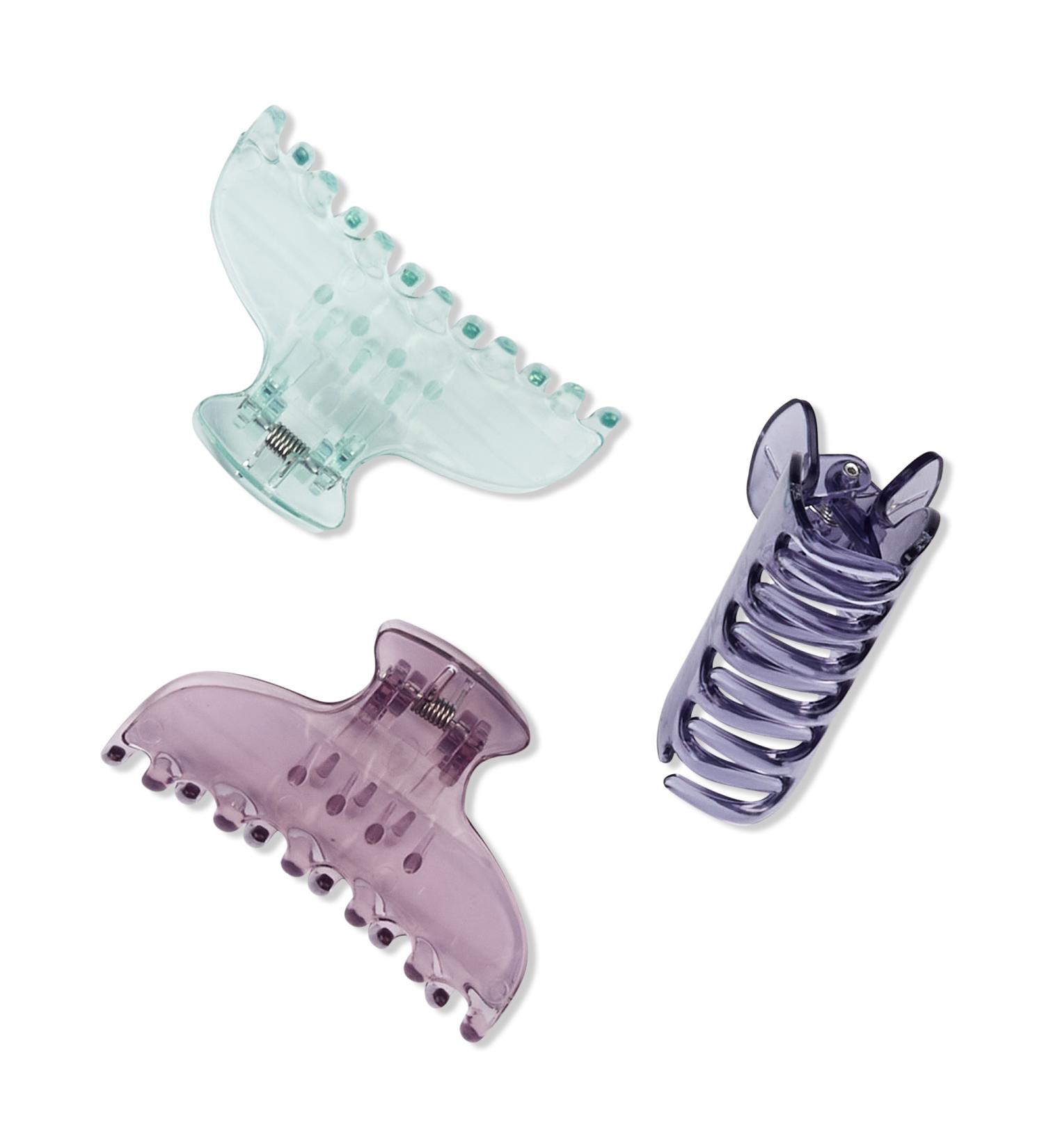 Scünci Prep Translucent Claw Clips 3 ct