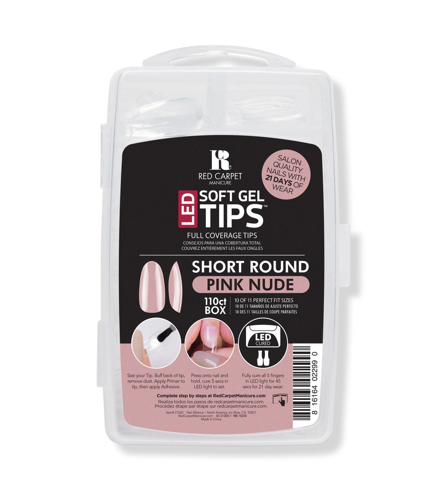Discover Red Carpet Manicure Soft Gel Short Round Pink Nude Nail Tips 110 ct - Elevate Your Style Instantly! - Buy Online on GoSupps.com