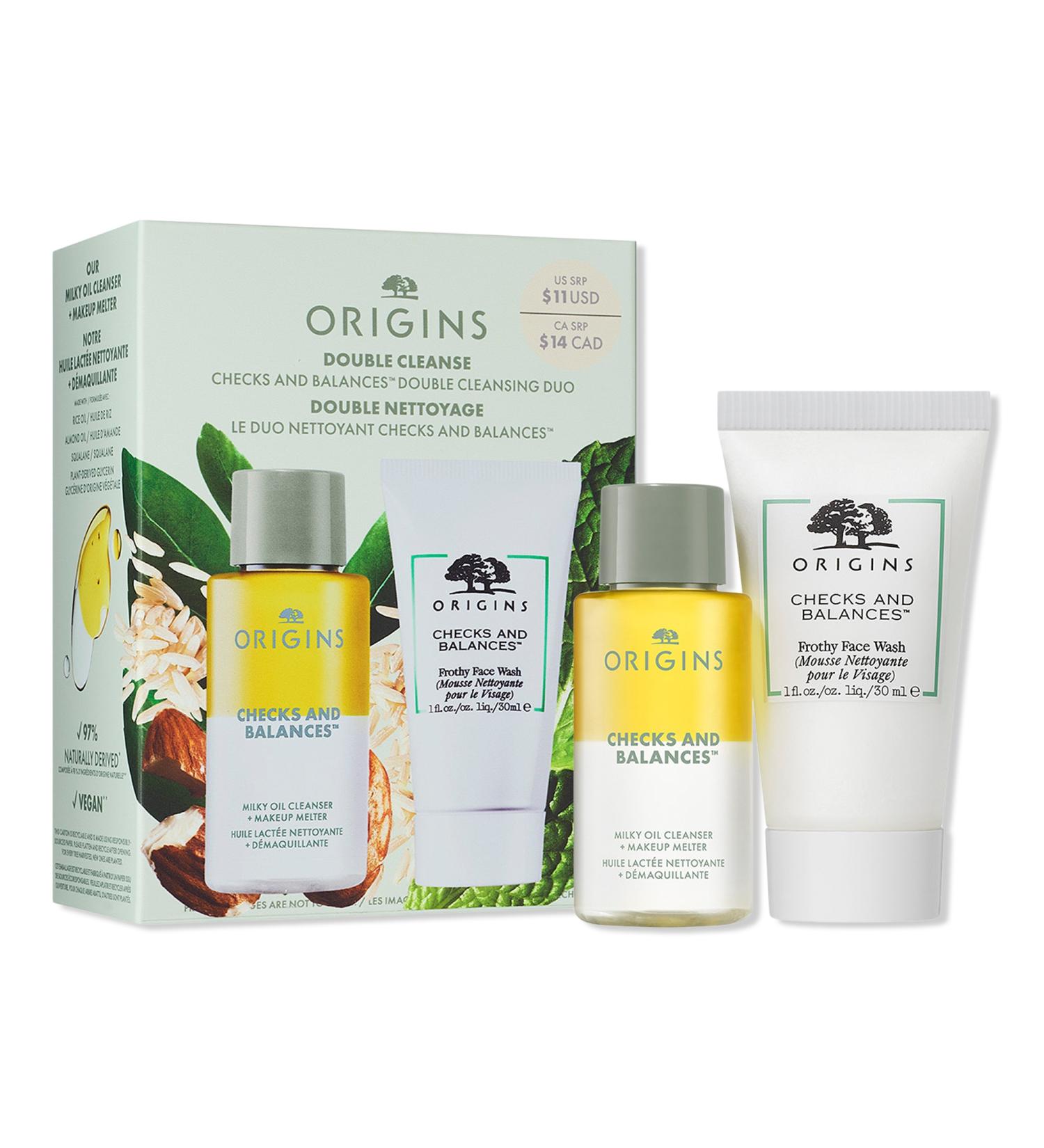 Discover Origins Double Cleanse Checks and Balances Double Cleansing Duo - Elevate Your Style Instantly! - Buy Online on GoSupps.com