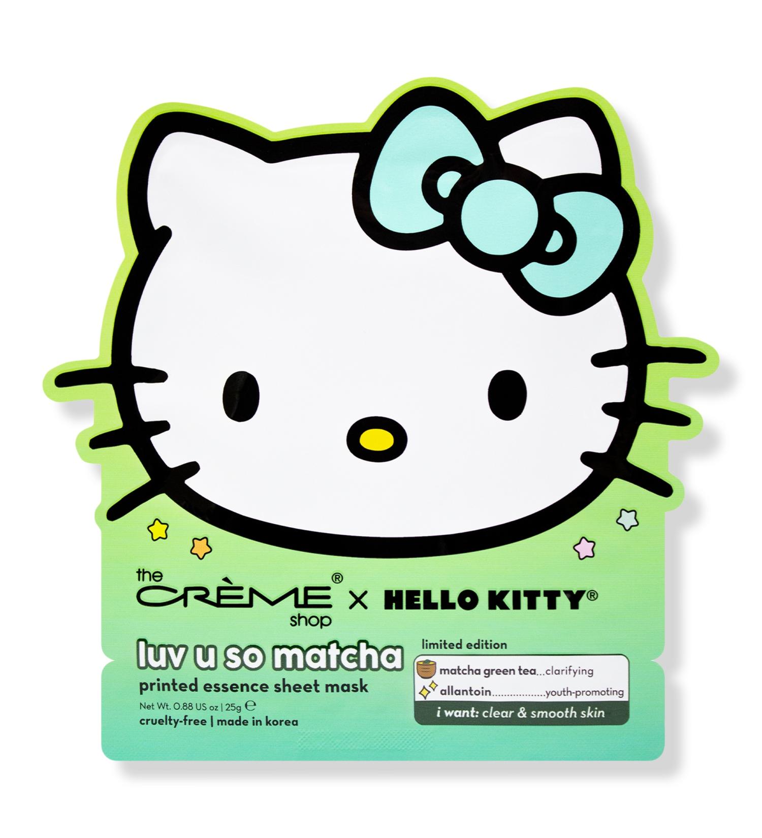 The Crème Shop Hello Kitty Luv U So Matcha Printed Essence Sheet Mask 0.88 oz