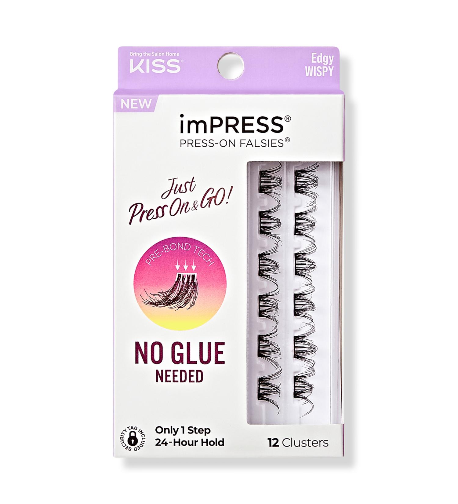 Discover Kiss imPRESS Press-On Falsies Eyelash Clusters, Edgy Wispy 12 ct - Elevate Your Style Instantly! - Buy Online on GoSupps.com