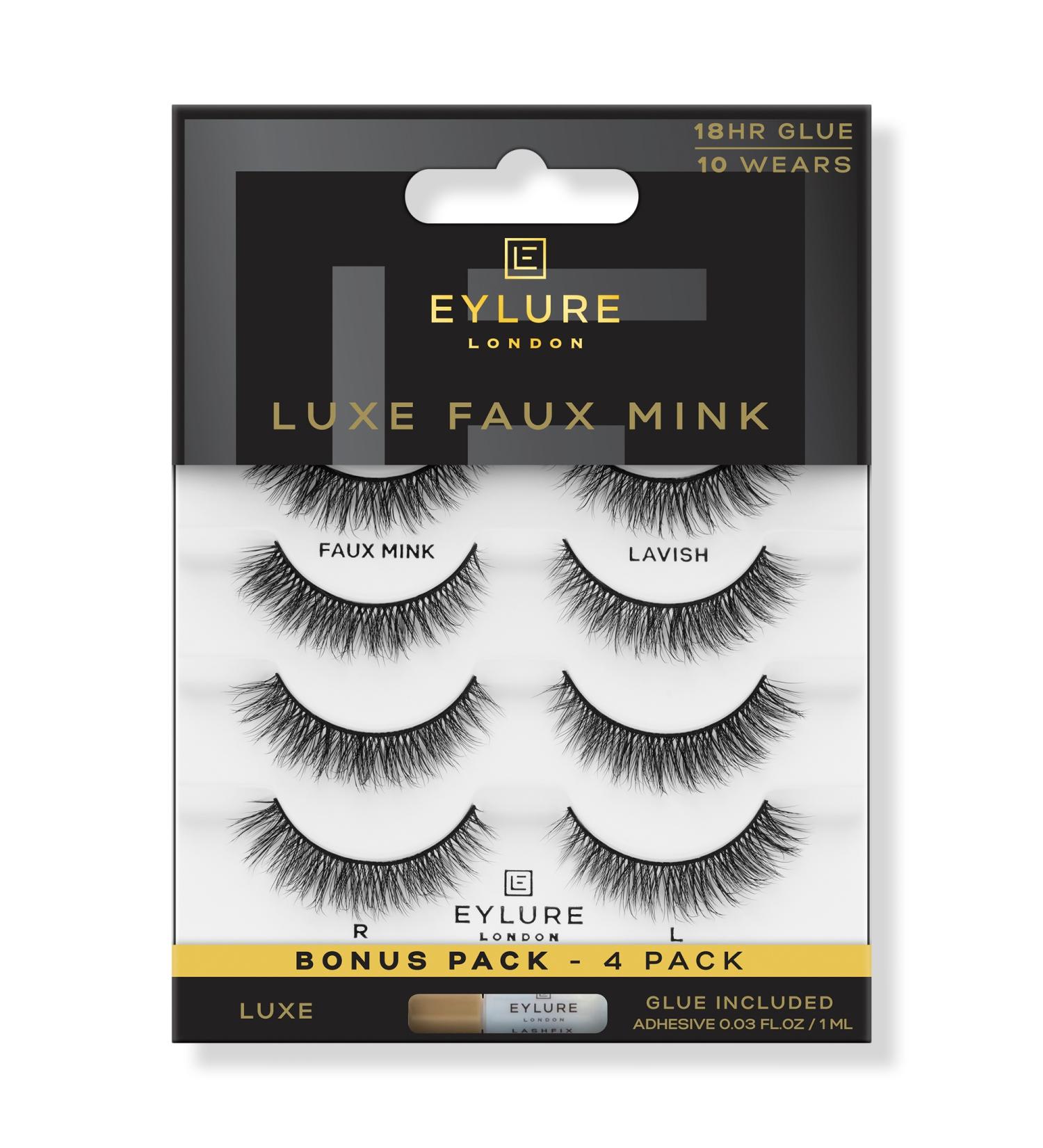 Discover Eylure Luxe Faux Mink Natural Lavish Eyelashes Multipack 4 ct - Elevate Your Style Instantly! - Buy Online on GoSupps.com
