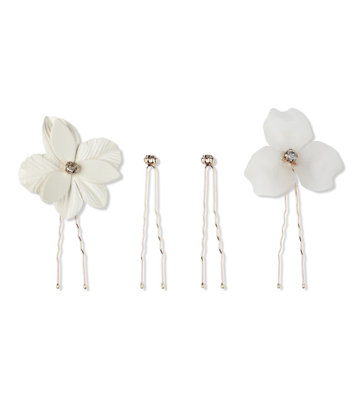 Scünci ELITE Flower And Rhinestone U Pins 4 ct