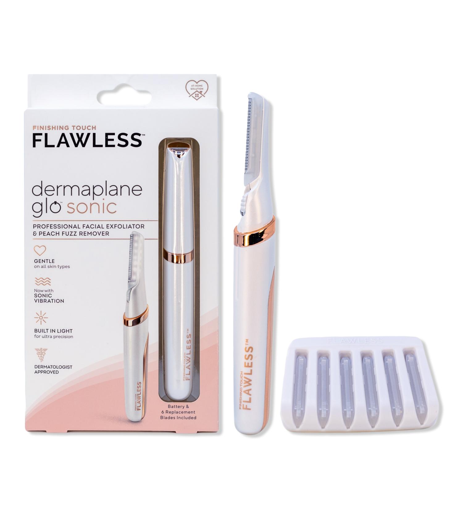 Flawless by Finishing Touch Dermaplane Glo Sonic Lighted Facial Exfoliator - Transform Your Style with the Best Innovation Today! - Buy Online on GoSupps.com