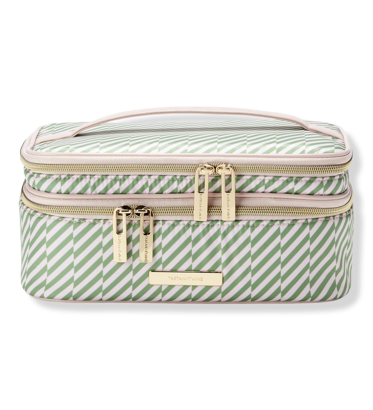 Discover Tartan + Twine Pink & Green Striped Deluxe Train Case - Elevate Your Style Instantly! - Buy Online on GoSupps.com