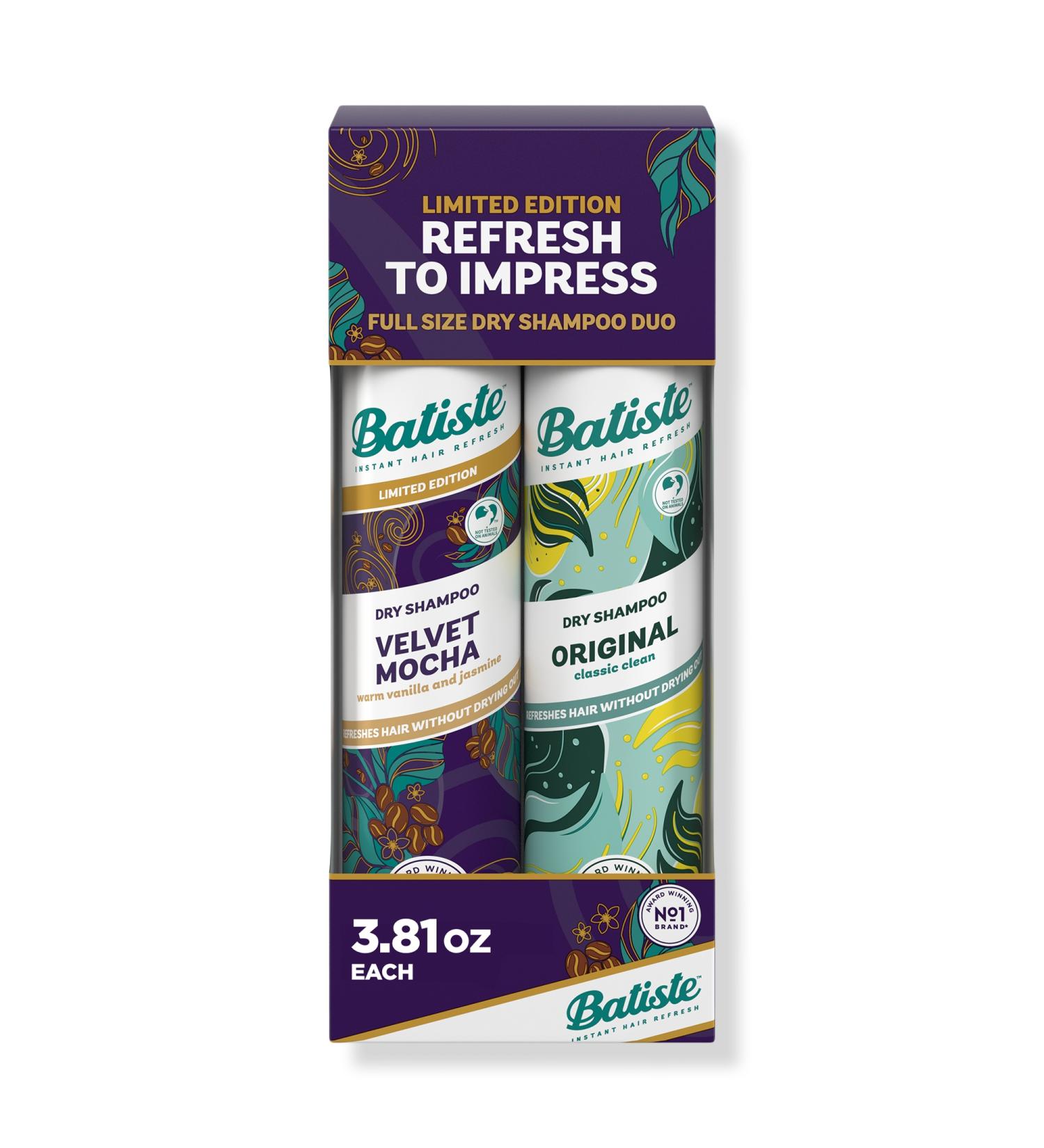 Discover Batiste Limited Edition Original & Velvet Mocha Dry Shampoo Holiday Duo - Elevate Your Style Instantly! - Buy Online on GoSupps.com