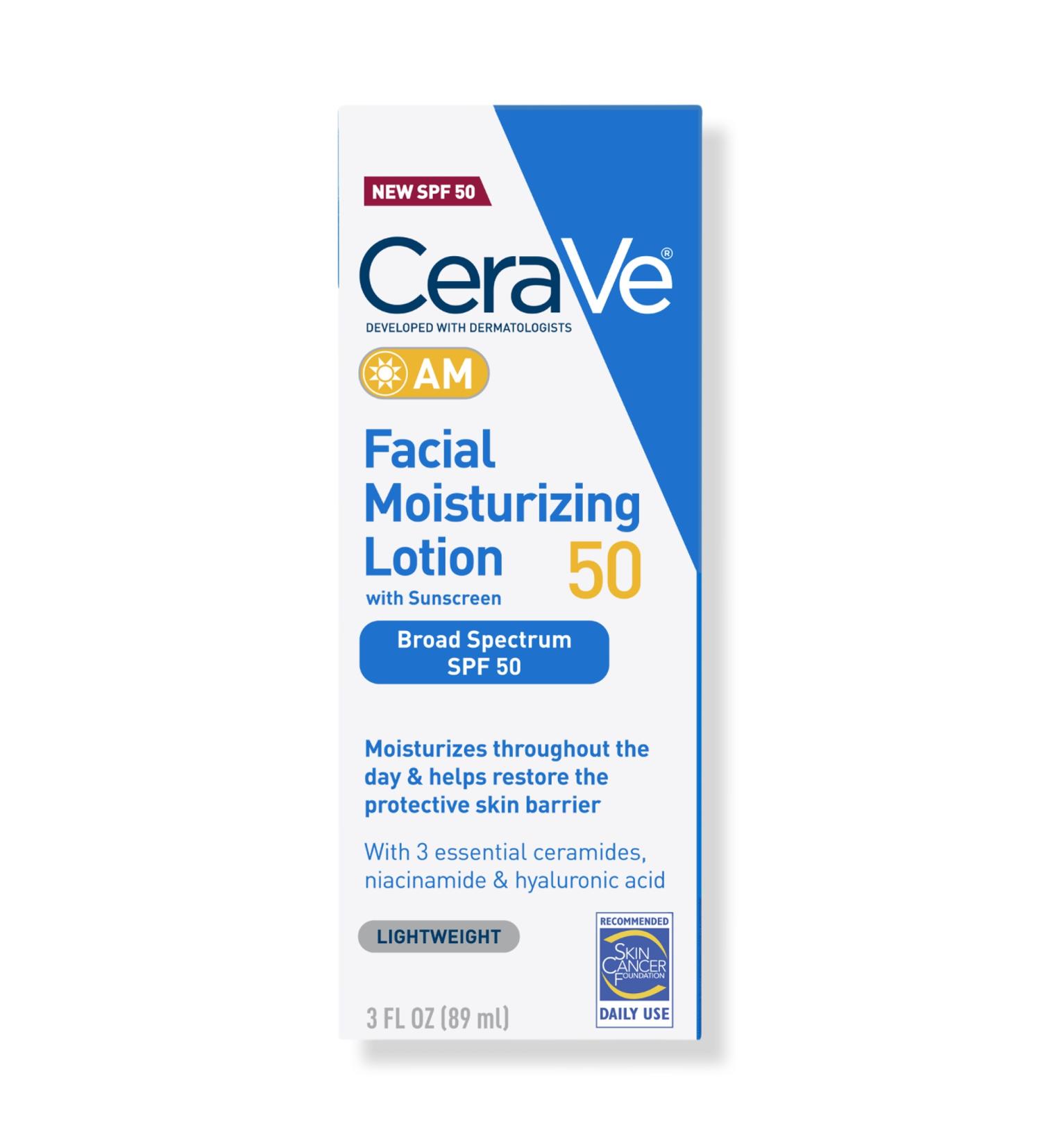 CeraVe AM Lotion Face Moisturizer with SPF 50 for Balanced to Oily Skin 3.0 oz - Discover Premium Quality Shop now! - Buy Online on GoSupps.com