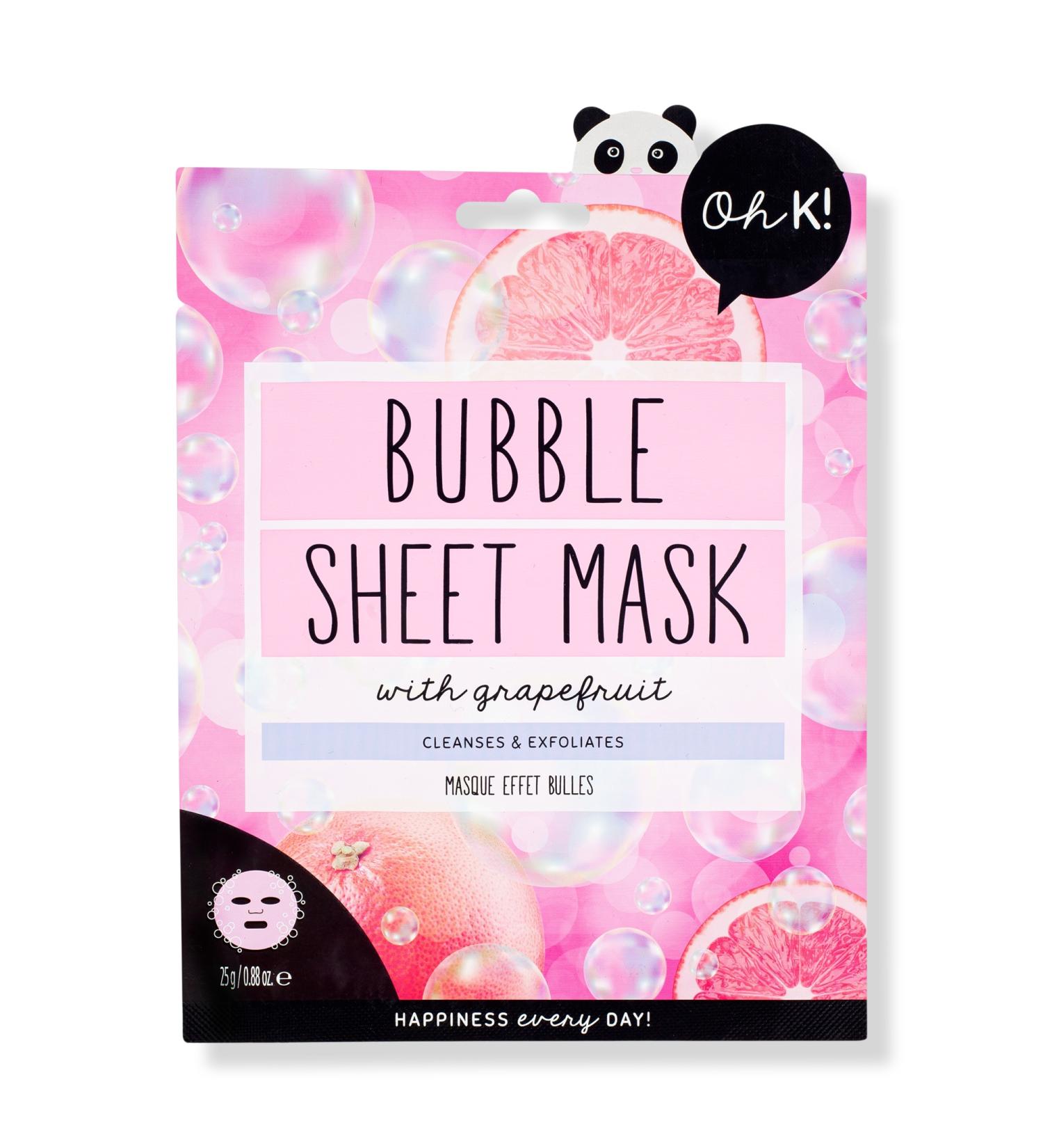 Oh K! Pink Bubble Sheet Mask with Grapefruit 1 ct - Transform Your Style with the Best Innovation Today! - Buy Online on GoSupps.com