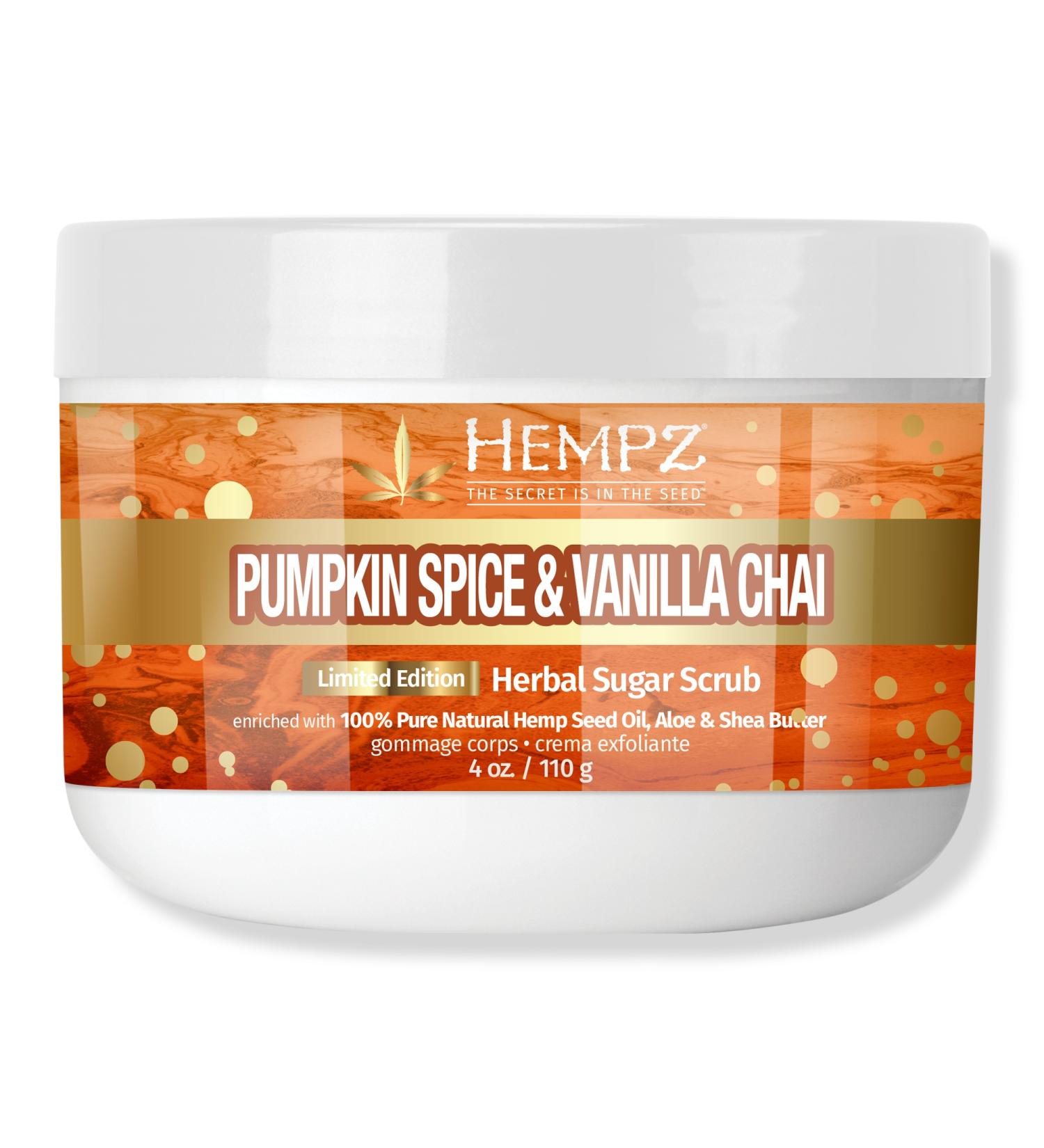 Hempz Limited Edition Pumpkin Spice & Vanilla Chai Herbal Body Scrub 4 oz - Transform Your Style with the Best Innovation Today! - Buy Online on GoSupps.com