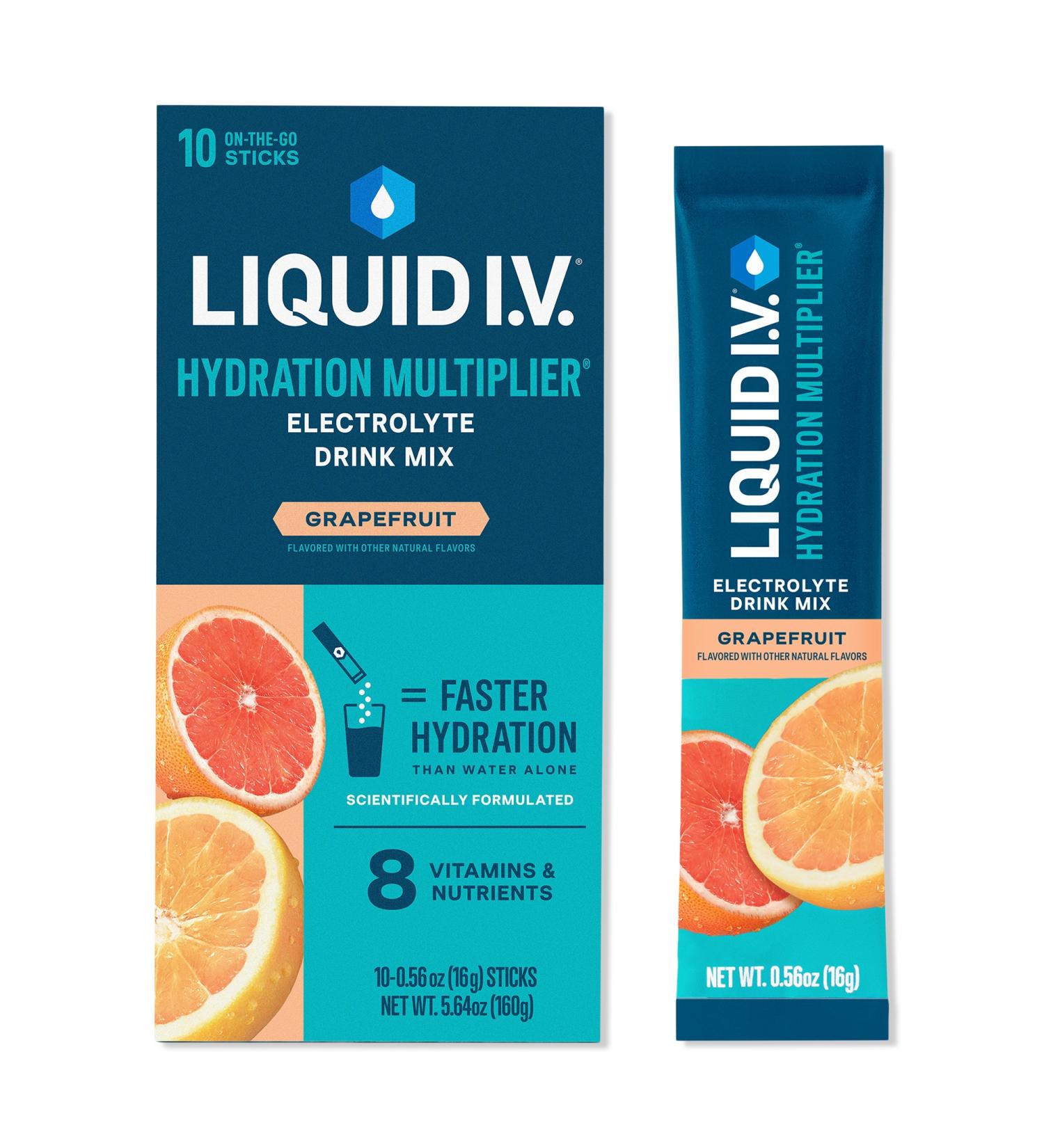 LIQUID I.V. Hydration Multiplier Electrolyte Drink Mix Grapefruit 10 ct - Transform Your Style with the Best Innovation Today! - Buy Online on GoSupps.com