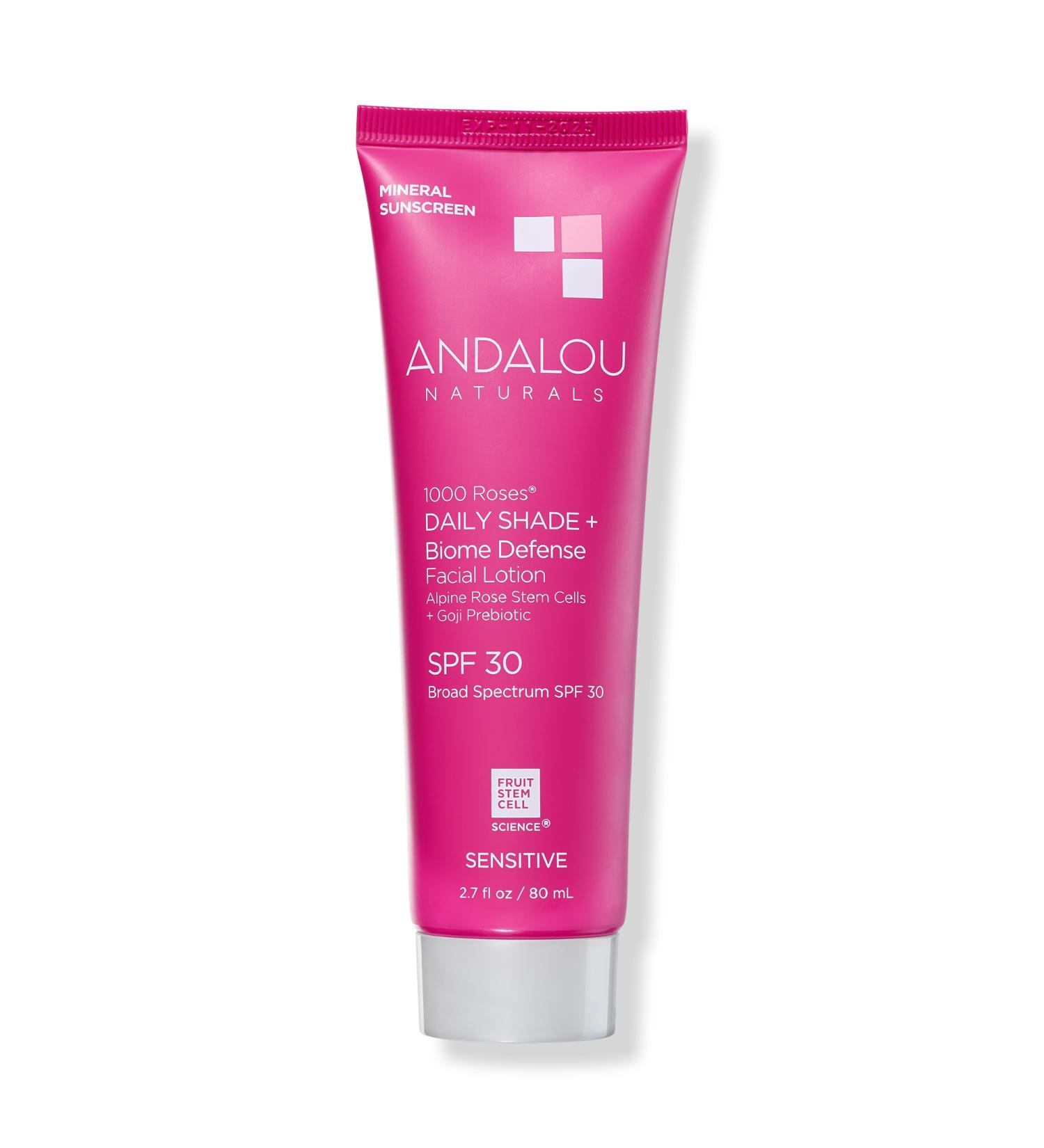 Andalou Naturals 1000 Roses Sensitive Daily Shade + Biome Defense Facial Lotion SPF 30 2.7 oz - Transform Your Style with the Best Innovation Today! - Buy Online on GoSupps.com