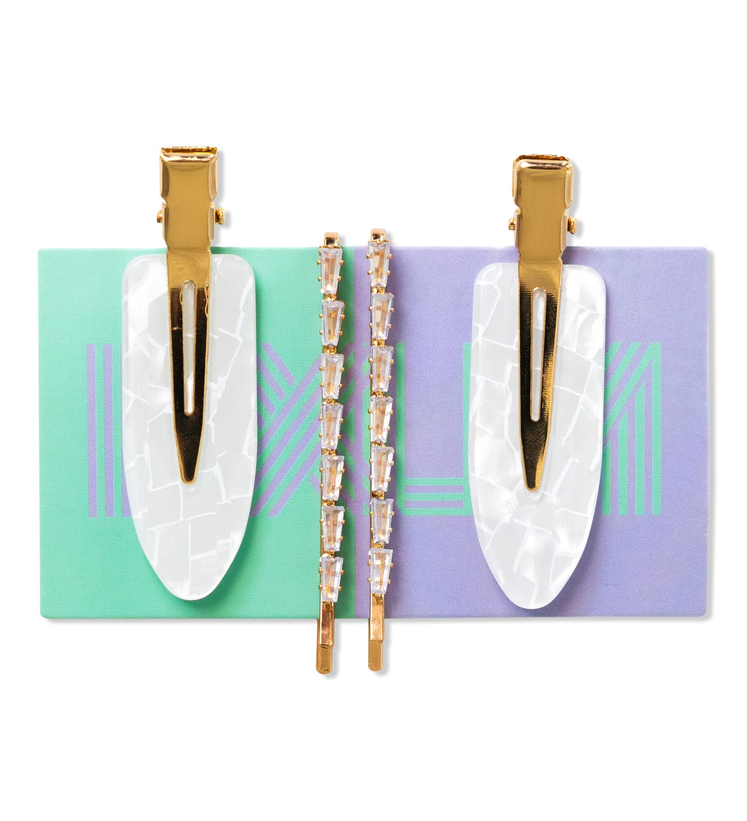 Locks & Mane Quartz & Gold Barrette Set - Transform Your Style with the Best Innovation Today! - Buy Online on GoSupps.com