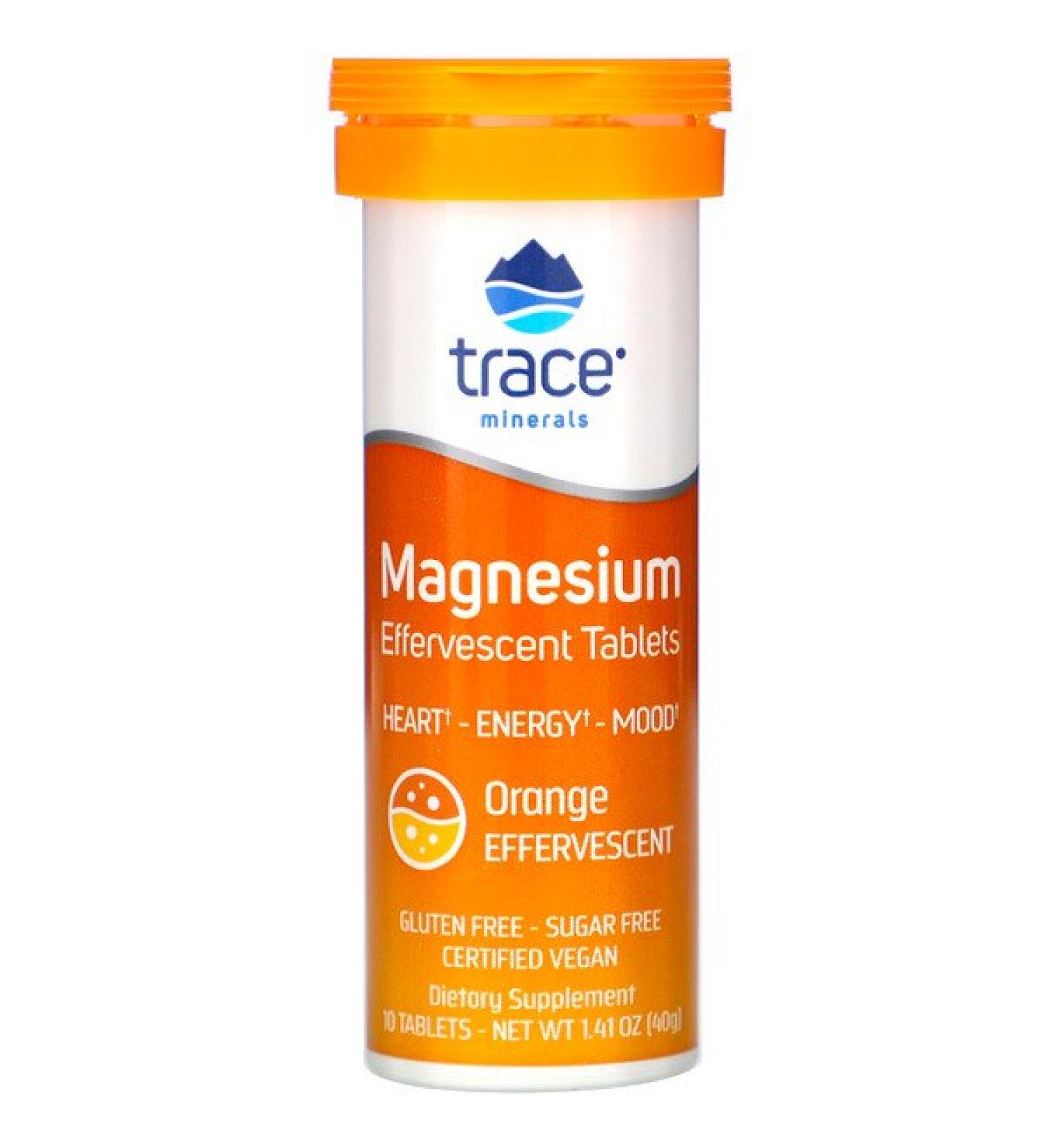 Trace Minerals Research Magnesium Effervescent Tablets Orange 1.41 oz (40 g)