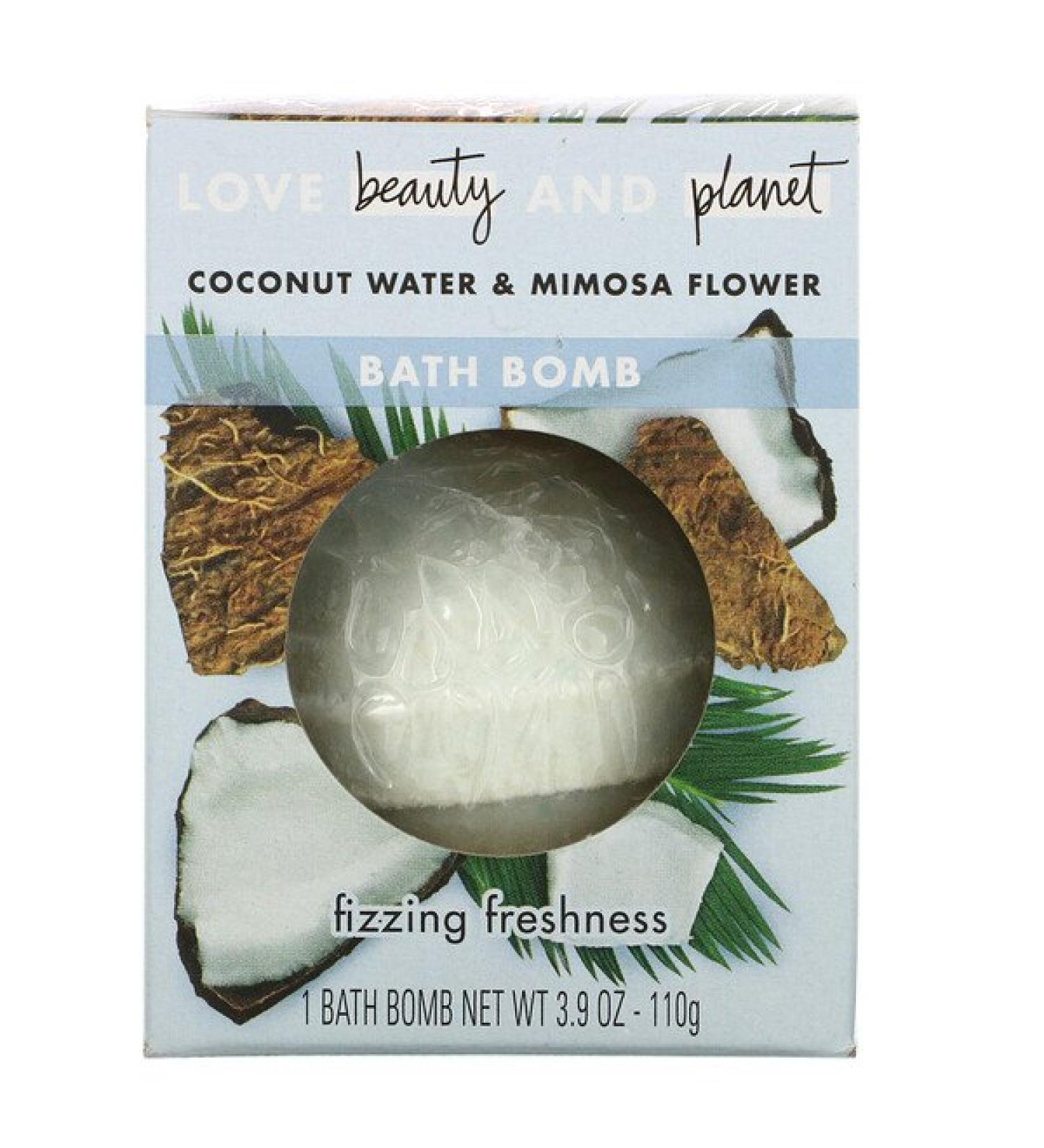 Love Beauty and Planet Bath Bomb Coconut Water & Mimosa Flower 3.9 oz (110 g)