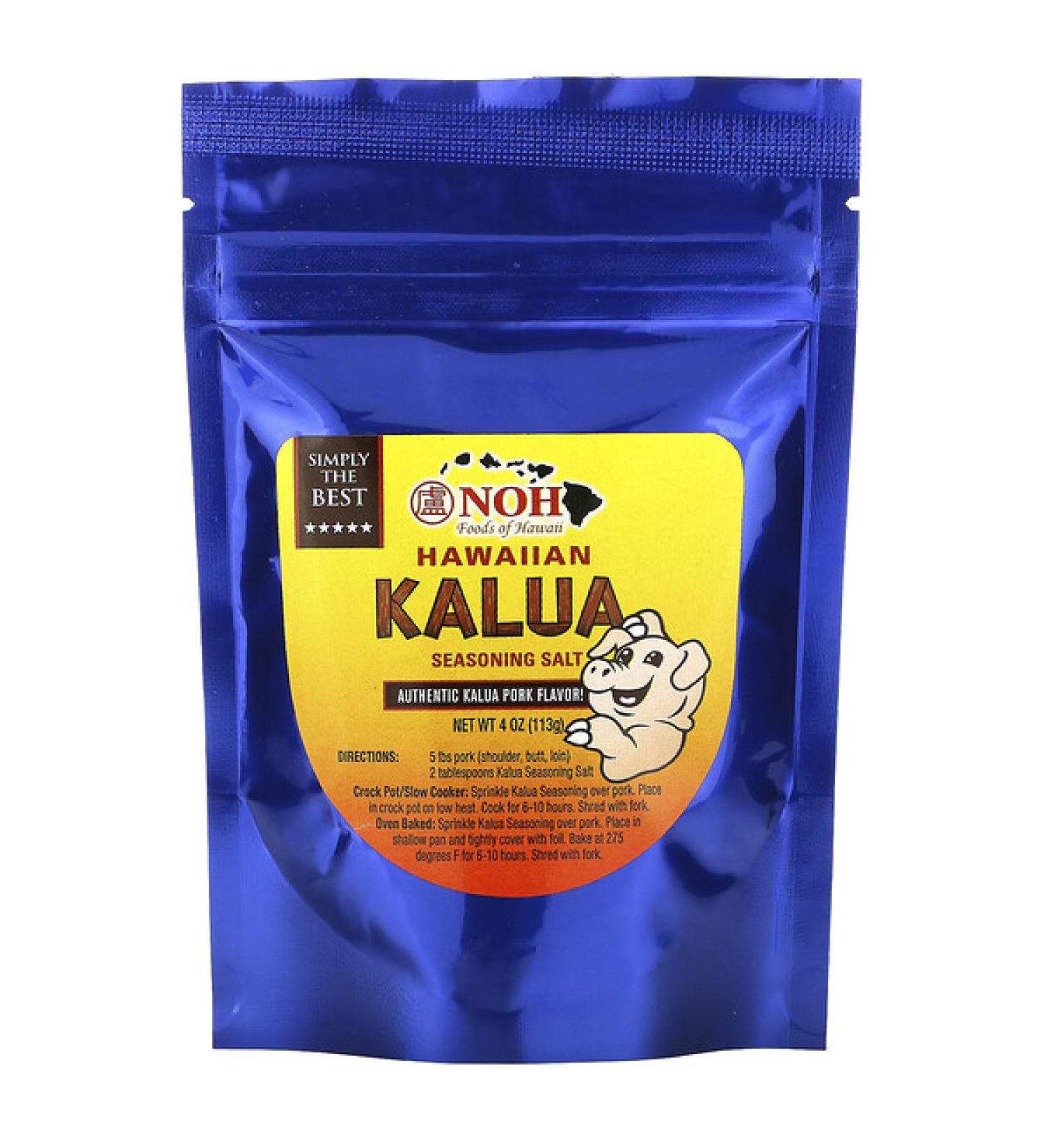 NOH Foods of Hawaii Hawaiian Kalua Seasoning Salt 4 oz (113 g)