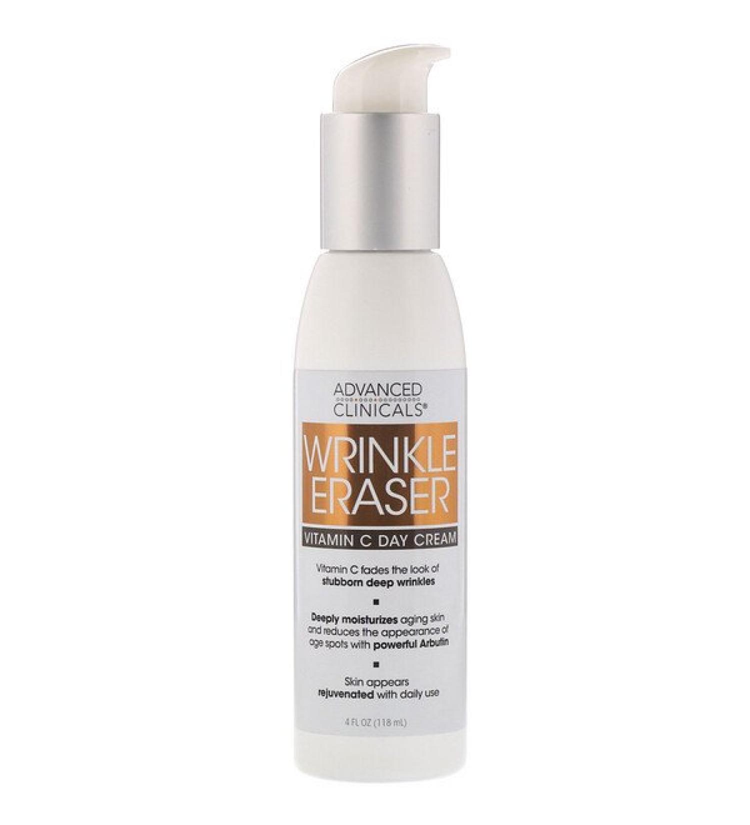 Advanced Clinicals Wrinkle Eraser Vitamin C Day Cream 4 fl oz (118 ml)