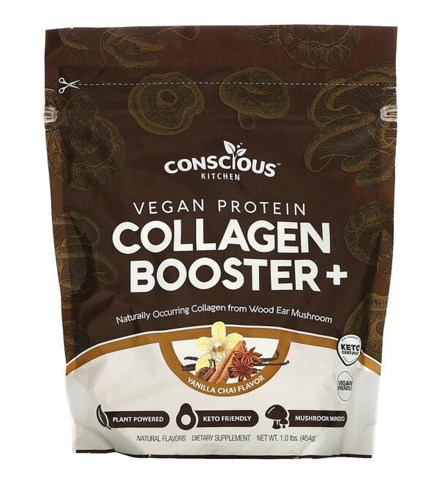Conscious Kitchen Vegan Protein Collagen Booster+ Vanilla Chai 1.0 lbs (454 g)
